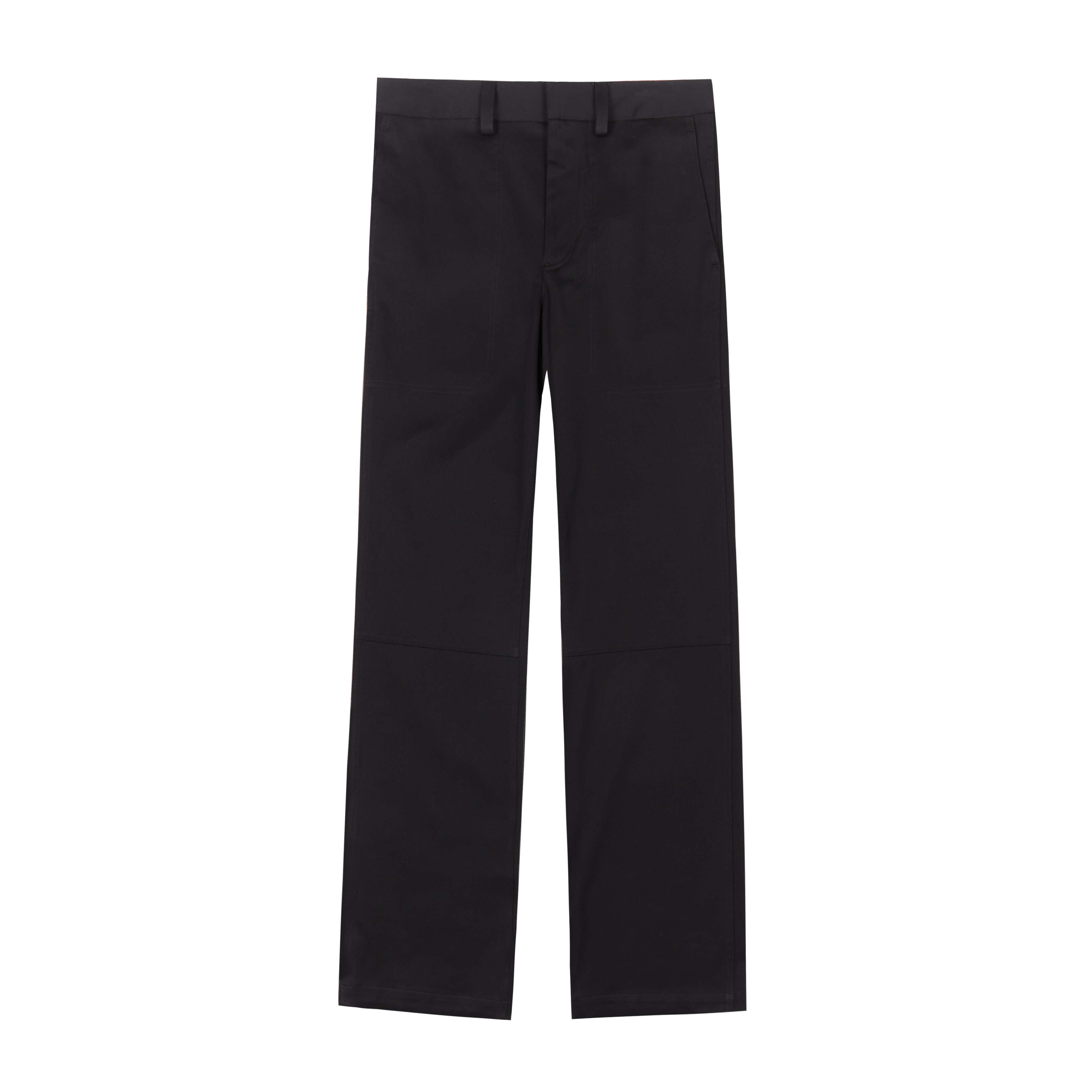 Helmut Lang Utility Straight Leg Trousers With Leather Details Black 5499