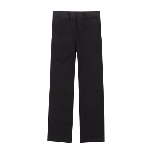 HELMUT LANG UTILITY STRAIGHT LEG TROUSERS WITH LEATHER DETAILS BLACK