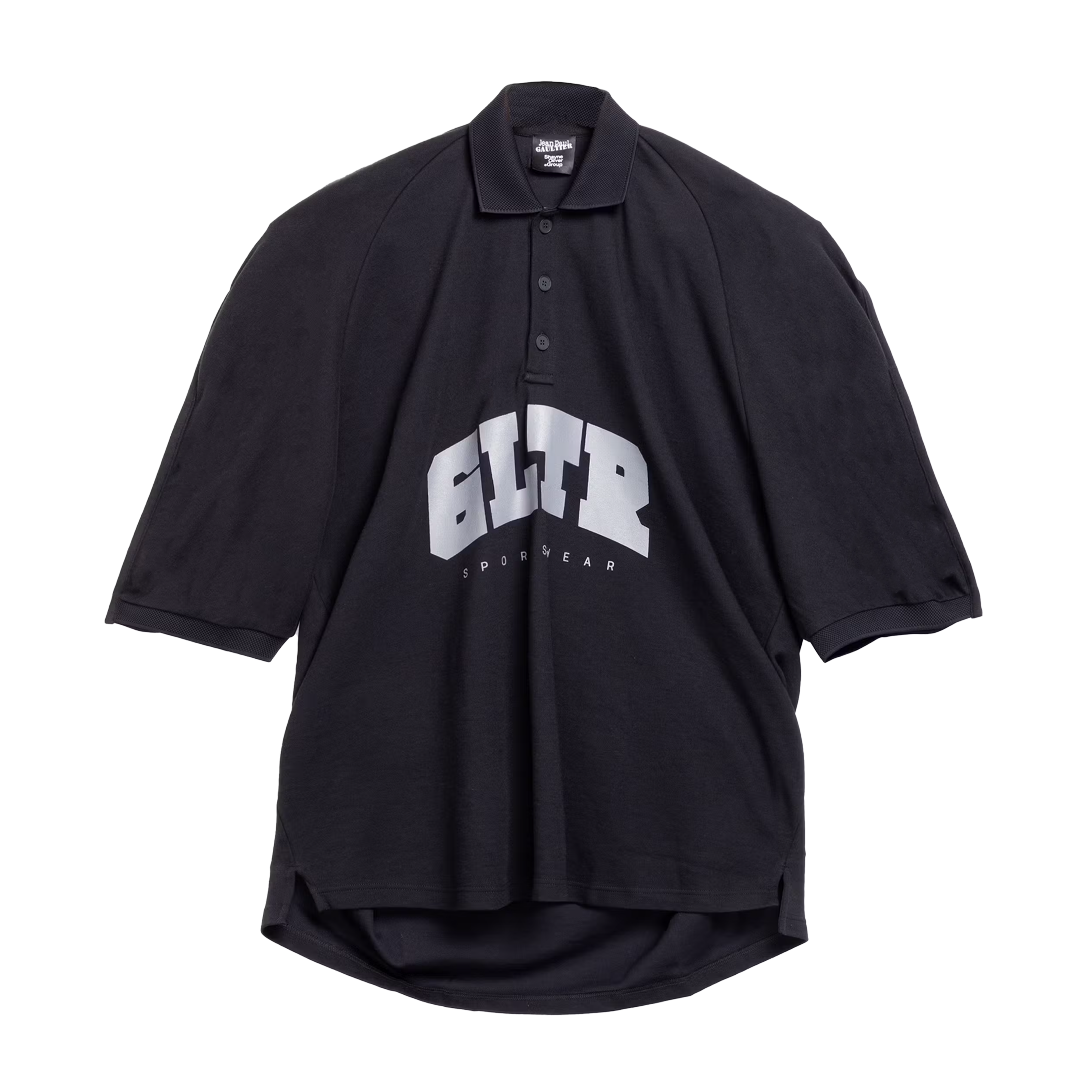 JPG X SHAYNE OLIVER JERSEY POLO WITH GRAPHIC PRINT BLACK