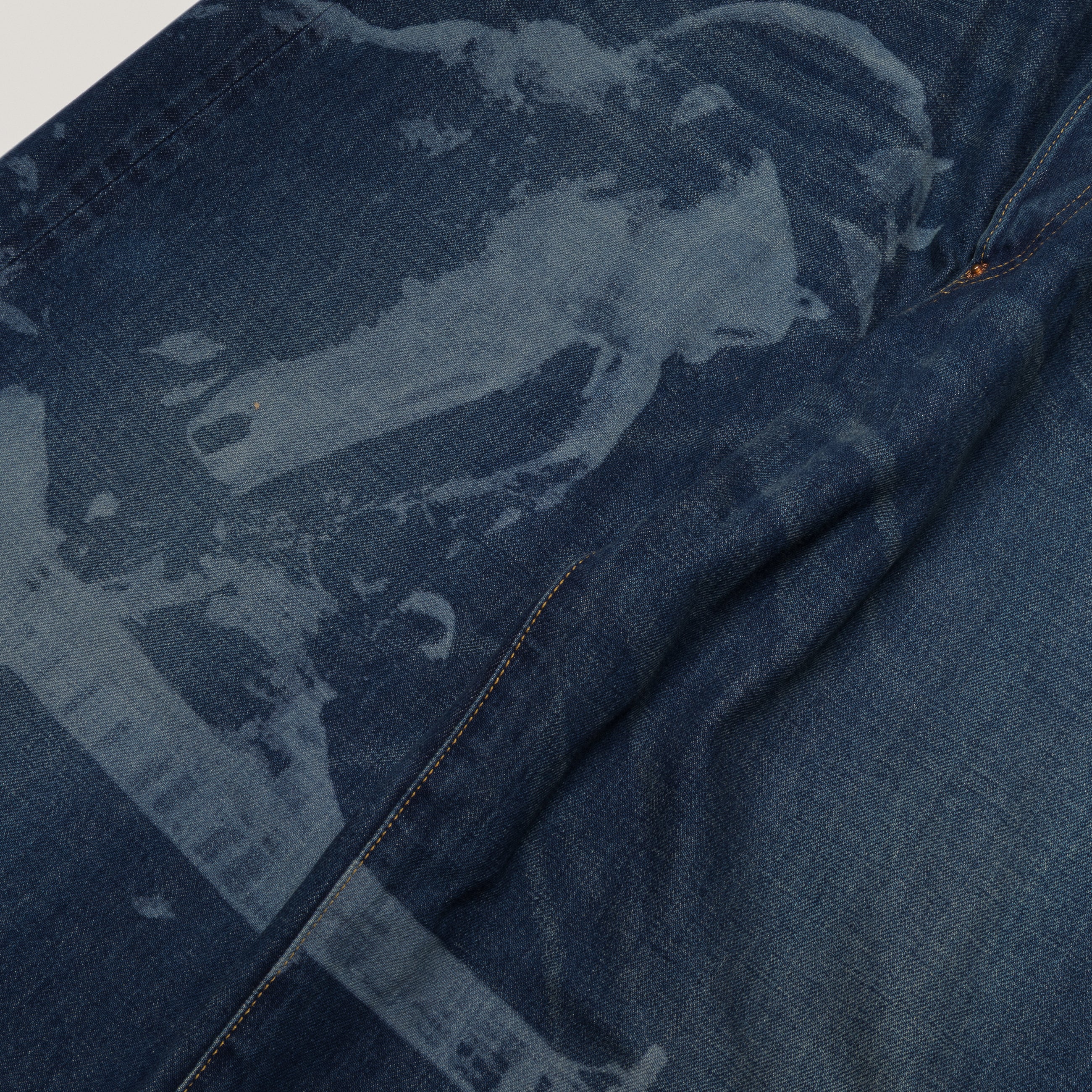 Junya Watanabe Man Straight-Leg AC/DC Print Jeans Blue — view 2