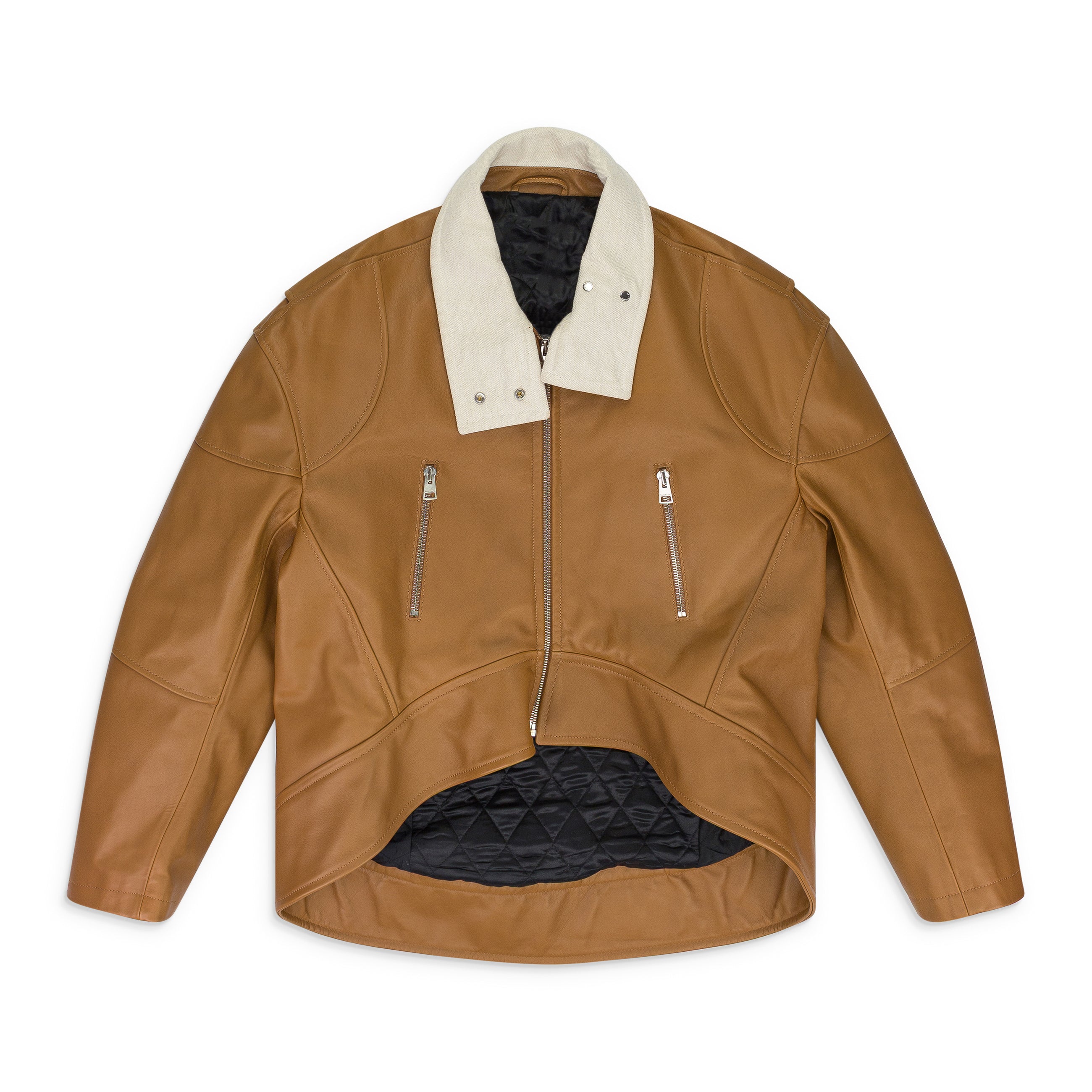 JW Anderson Curved Hem High Neck Jacket Beige