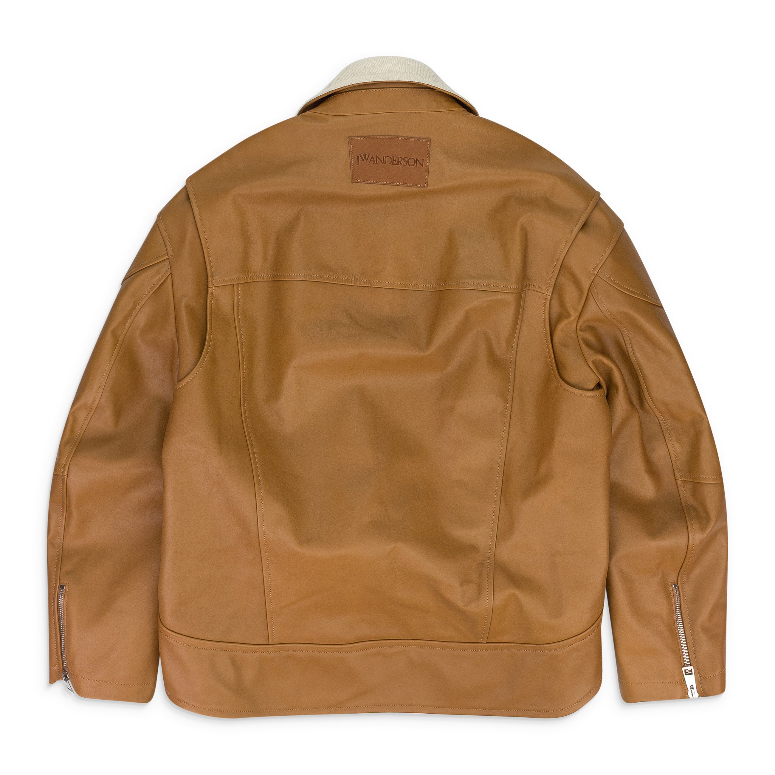 JW Anderson Curved Hem High Neck Jacket Beige