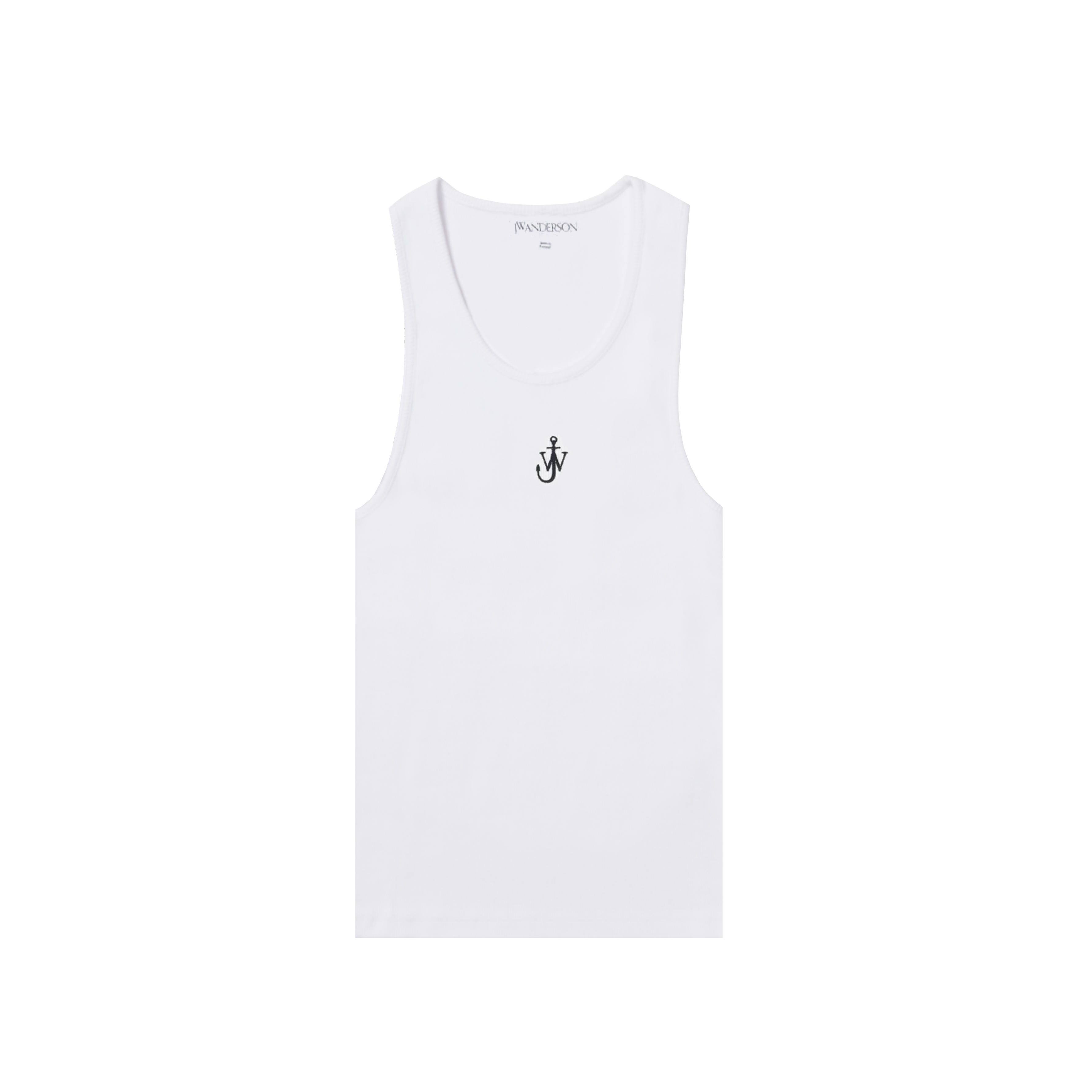 JW ANDERSON ANCHOR EMBROIDERY RIBBED TANK TOP White