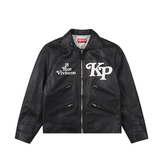 KENZO BY VERDY MOTORCYCLE LEATHER JACKET BLACK