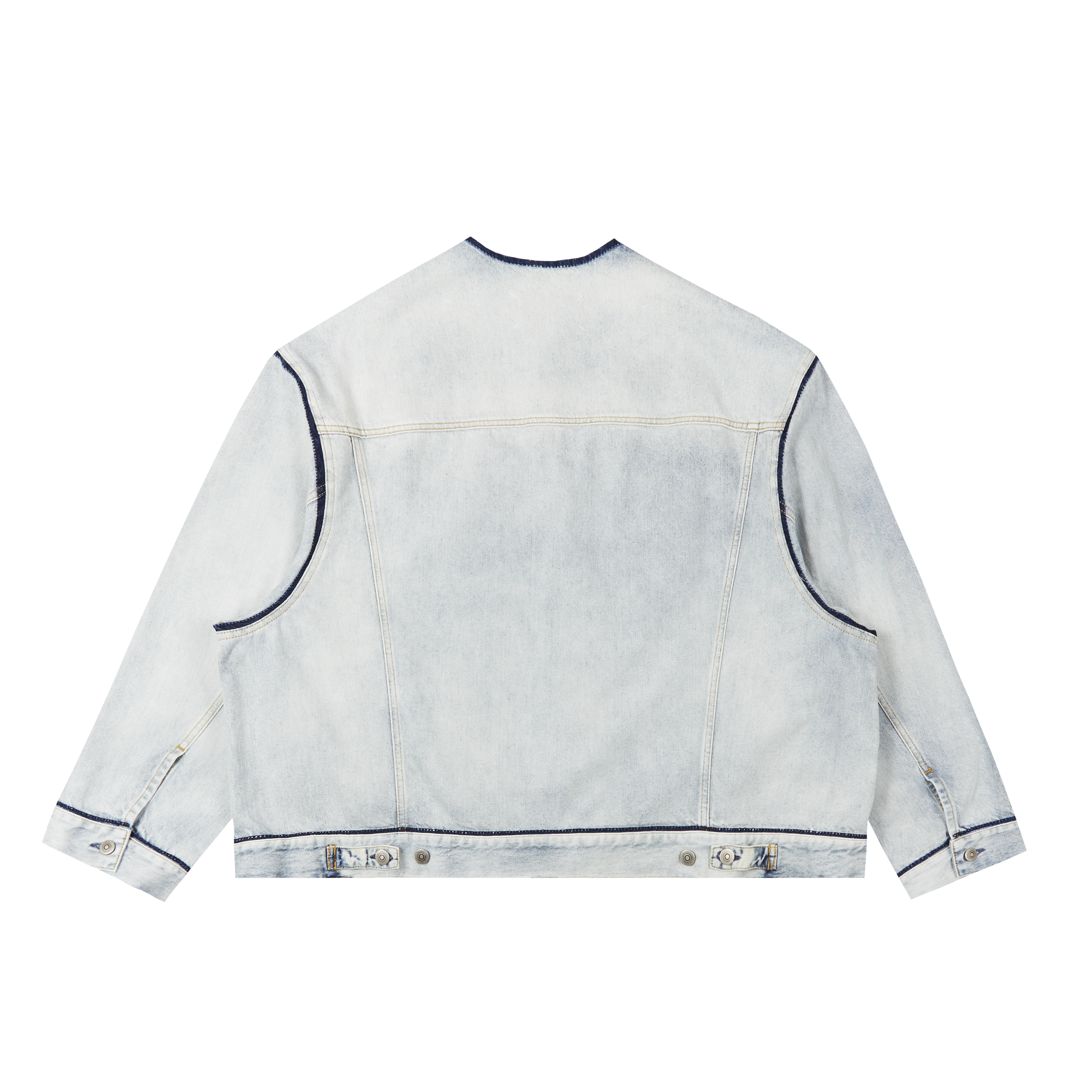 Maison Margiela Denim Jacket Collarless Icy Slip Blue 3353