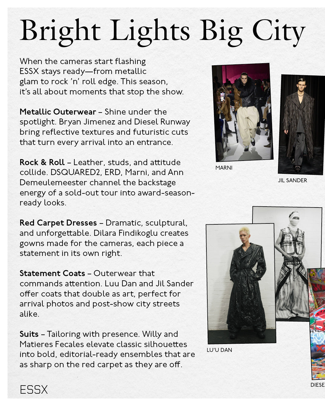 A person wearing incredibly styled clothes from ESSX NYC