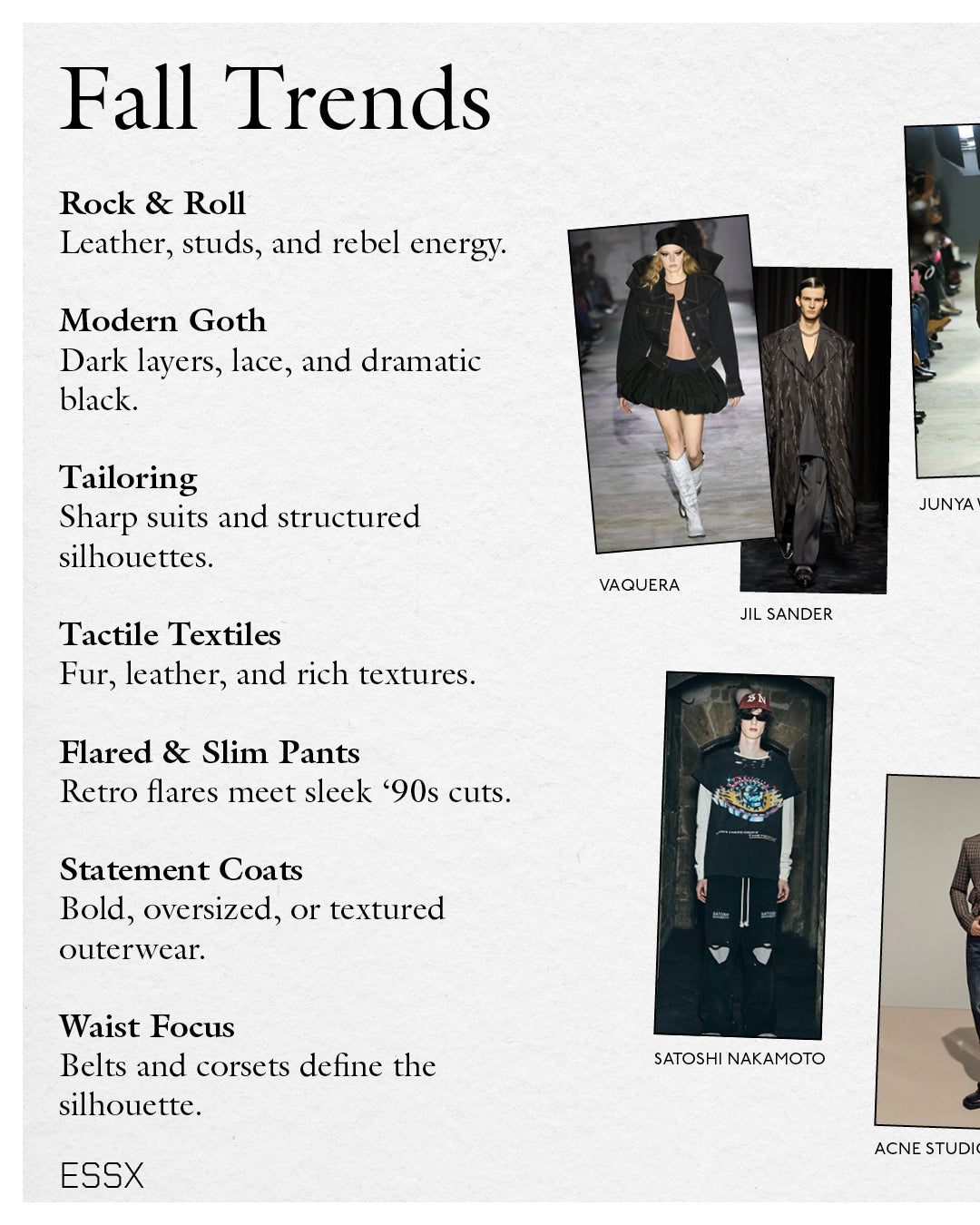 A person wearing incredibly styled clothes from ESSX NYC