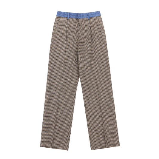 OUR LEGACY CHECK PRINT BORROWED CHINO TROUSER PANTS BROWN