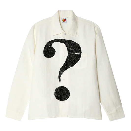 SKY HIGH FARMS QUESTION MARK EMBROIDERED SHIRT WHITE