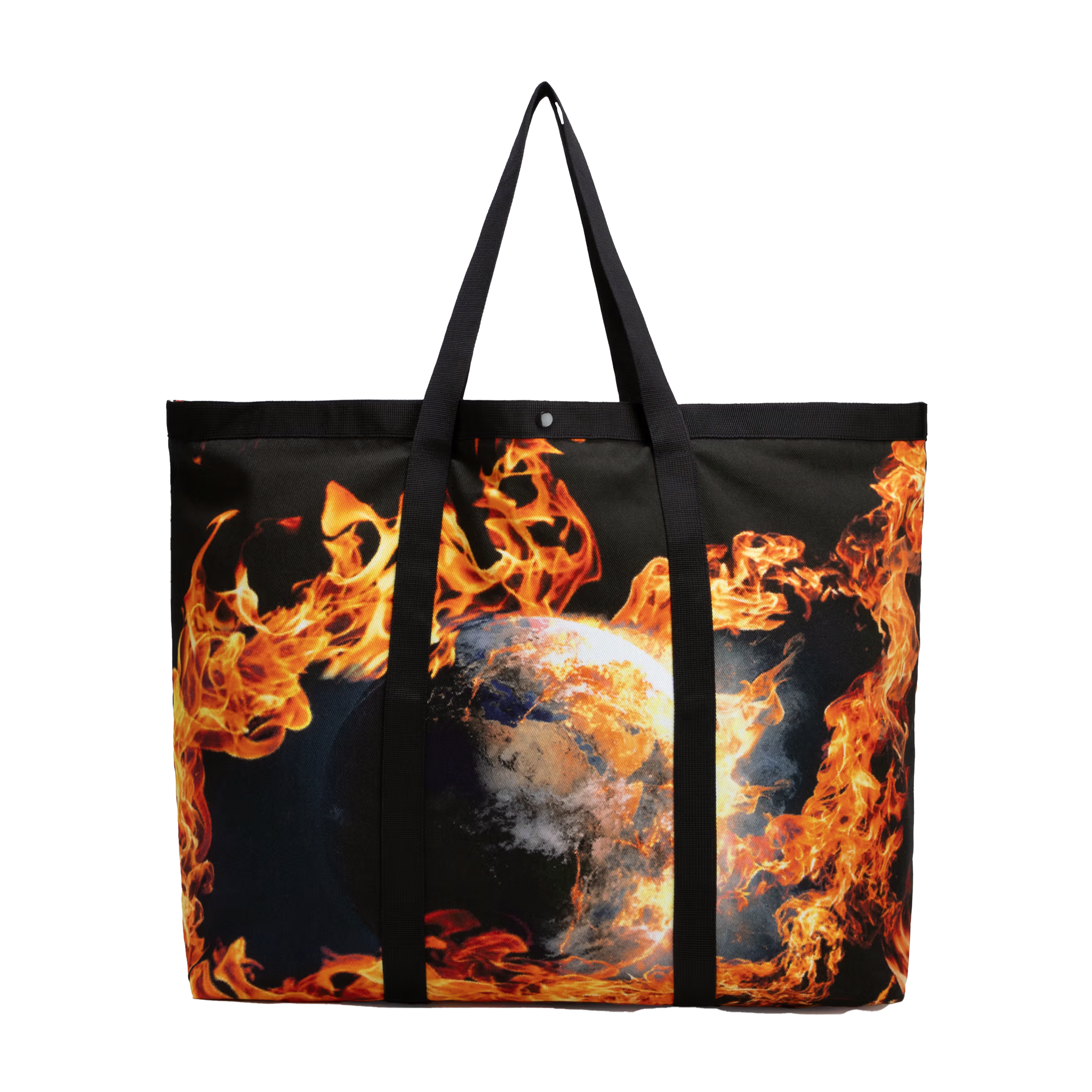 SKY HIGH FARMS WORLD IS BURNING TOTE BAG MULTI-COLOR