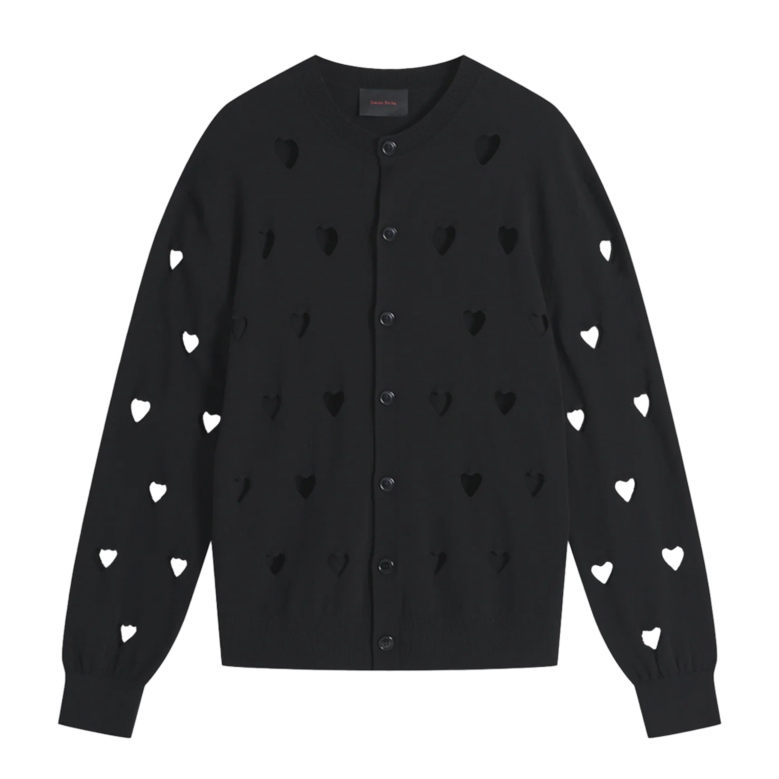 Simone Rocha Cut Out Love Heart Cardigan Black 6205