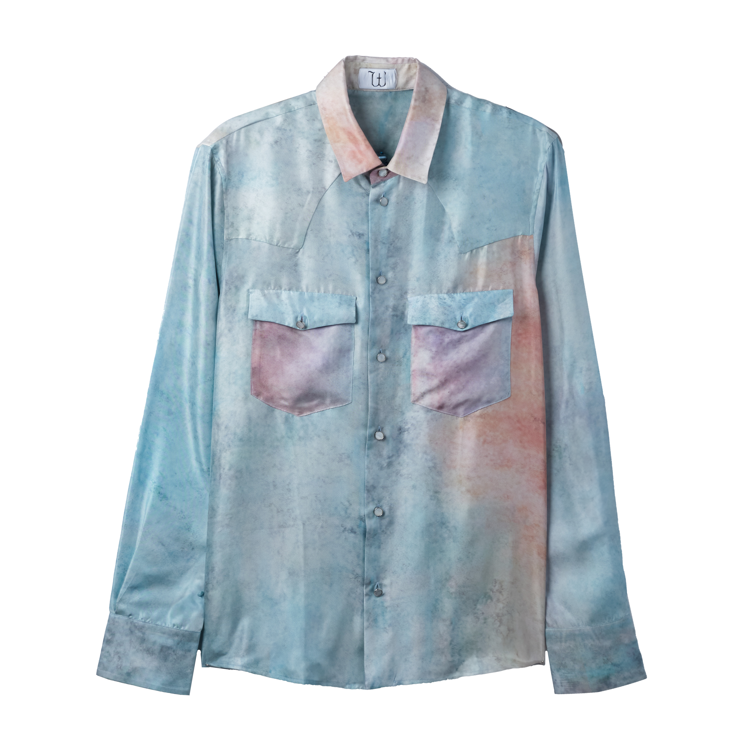 Winnie Matthew Shirt Light Blue Pastel Strokes Print Blue 9393