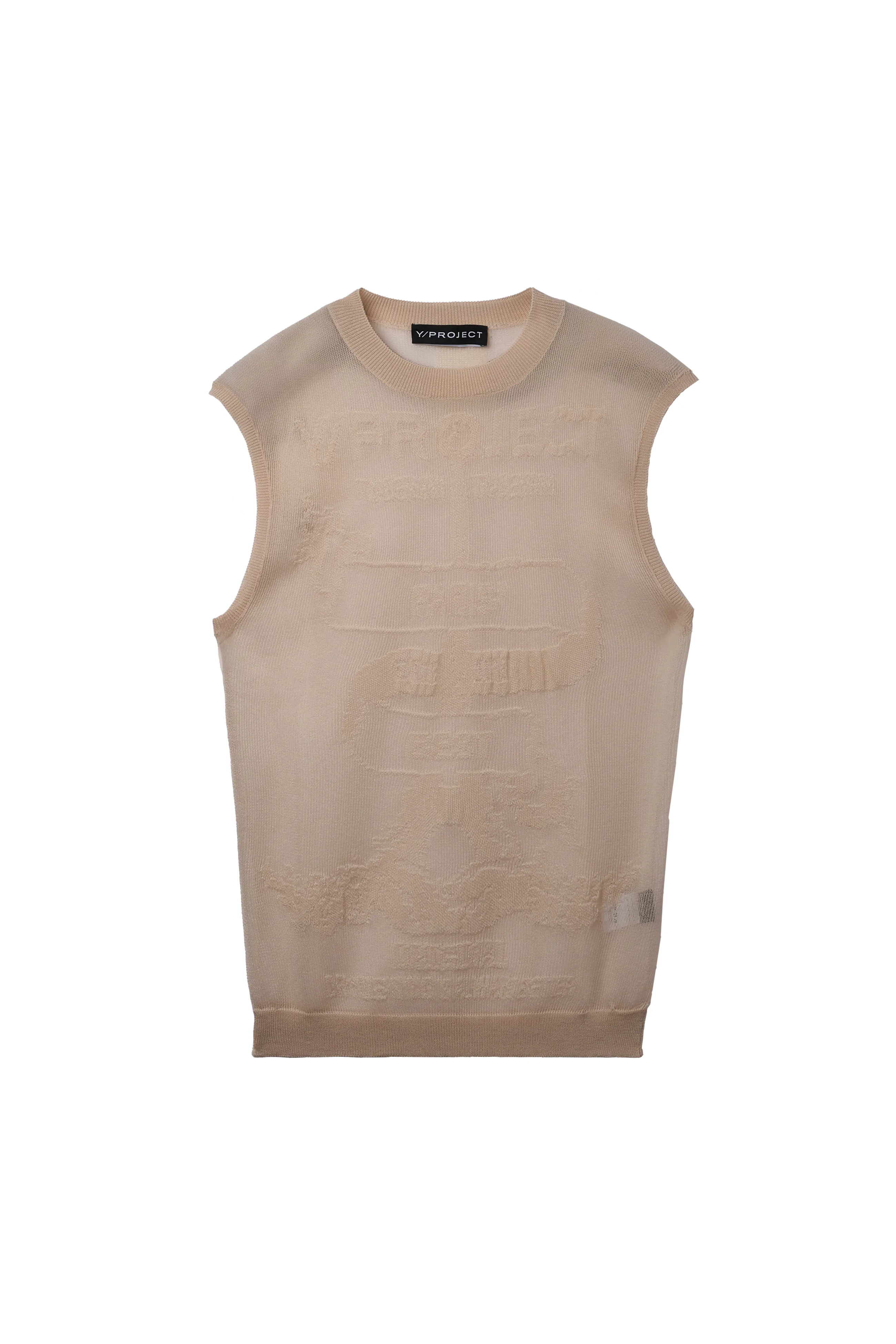 Y/PROJECT Transparent Paris Best Sweater Vest Beige 7306