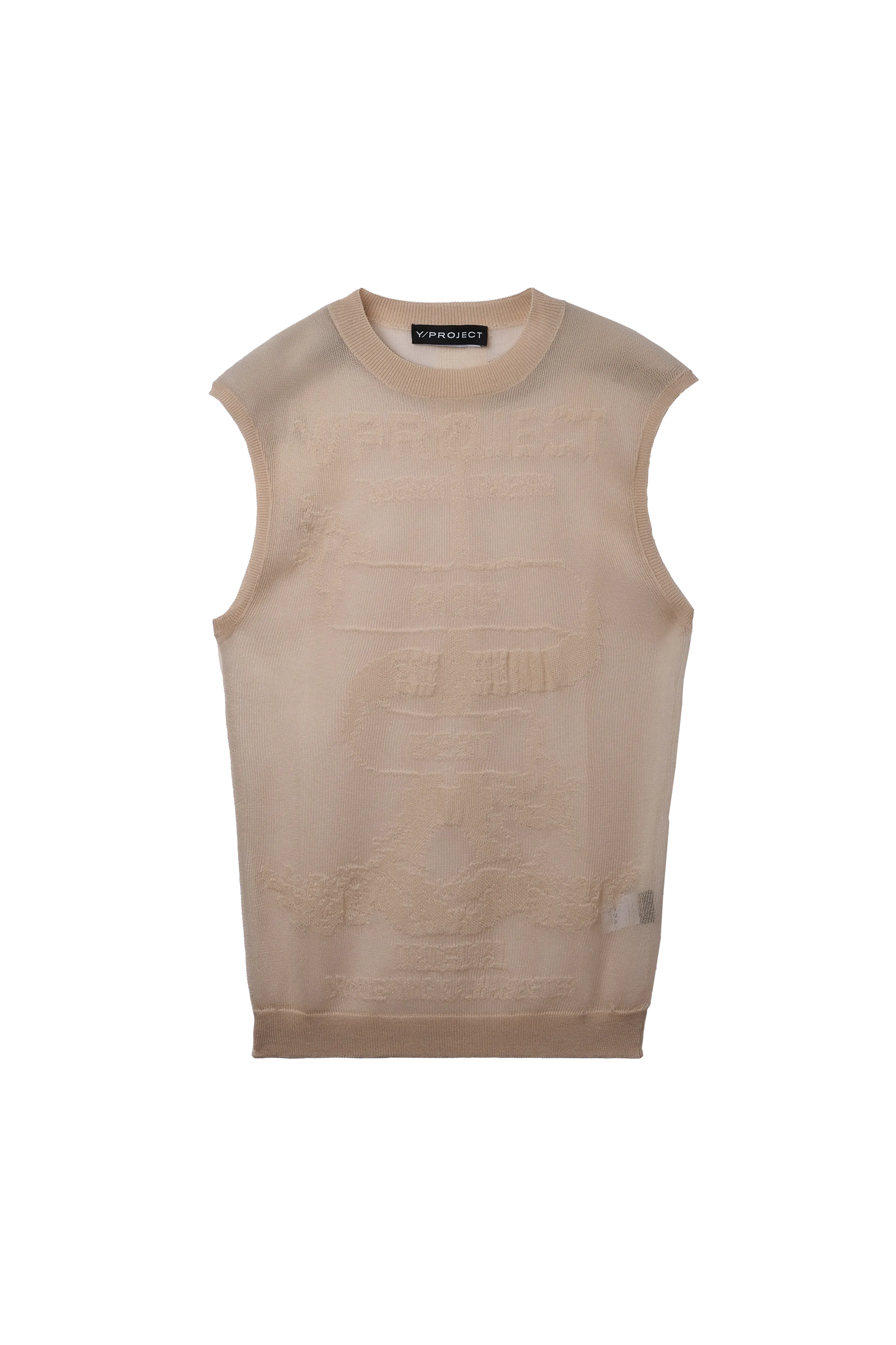 Y/PROJECT Transparent Paris Best Sweater Vest Beige 7306