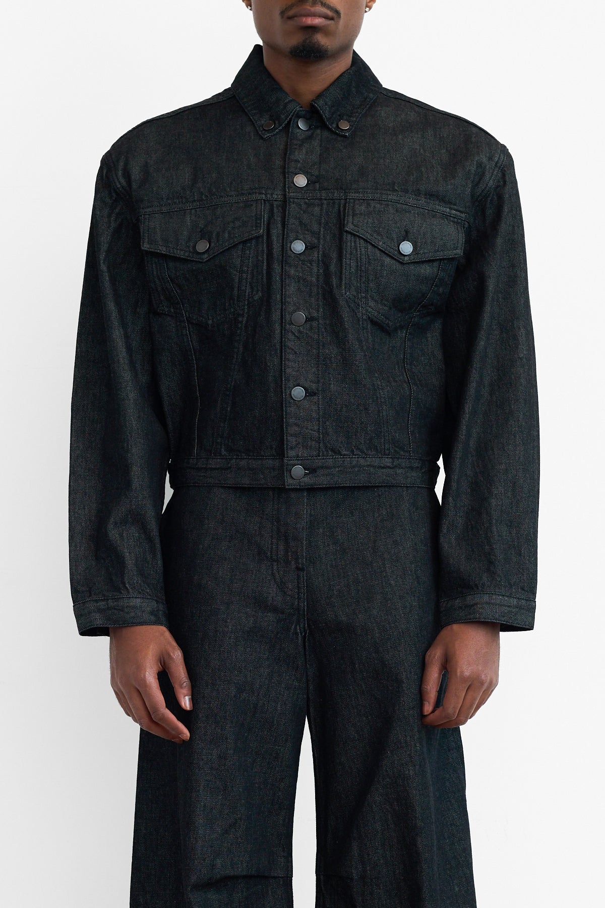 Entire Studios Shrunken Denim Jacket Raw Black – ESSXNYC