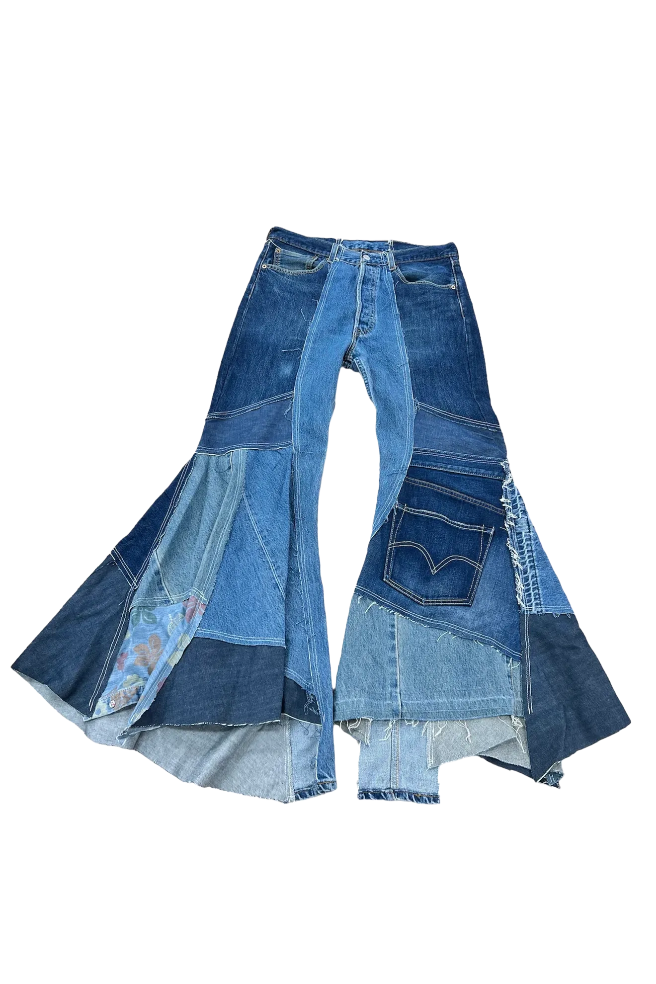 Essx Vintage Patchwork Flare Jean