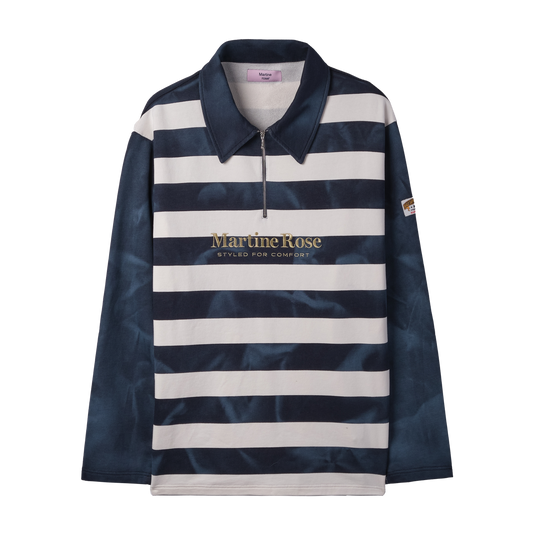 MARTINE ROSE ZIP UP POLO NAVY