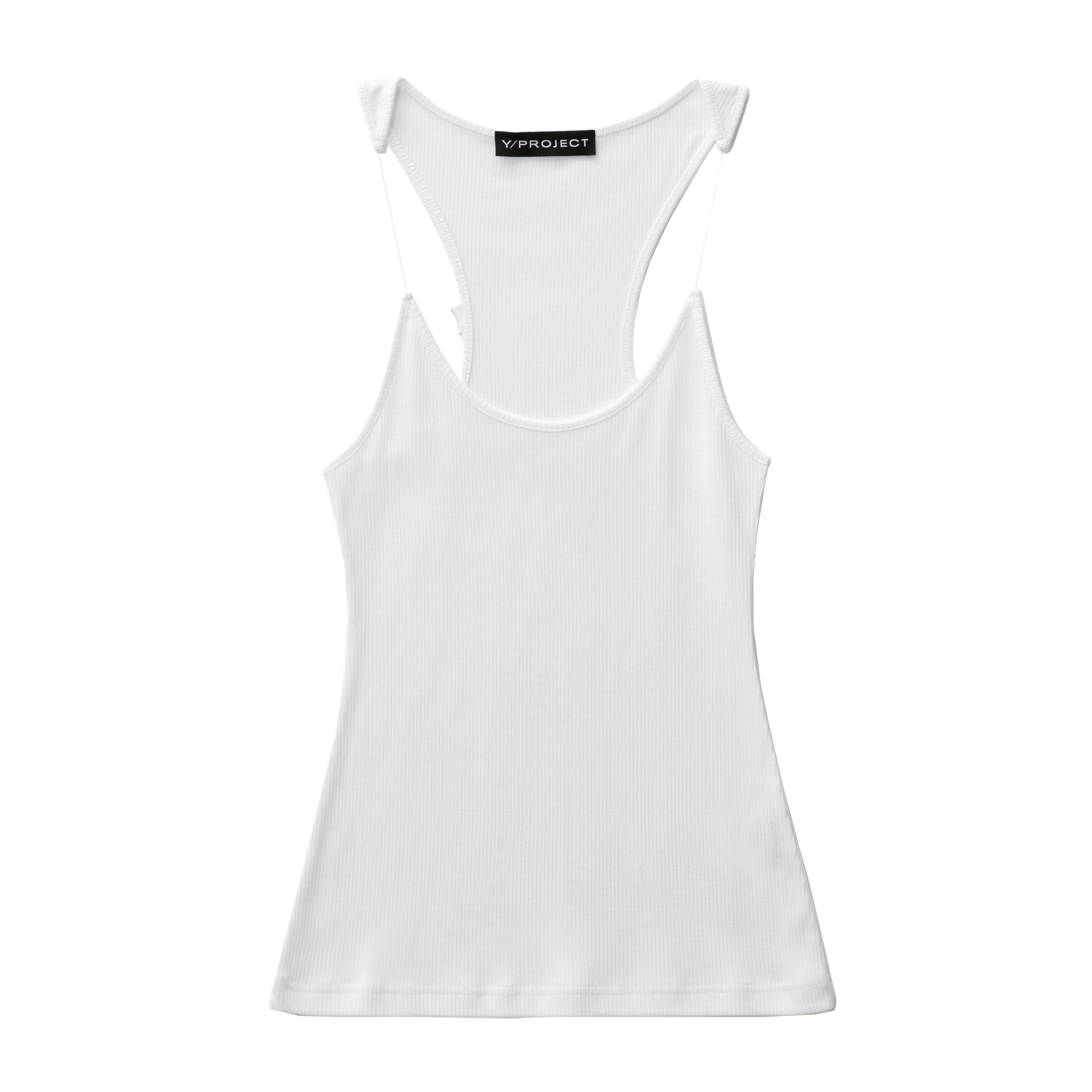 Y/PROJECT Invisible Strap Tank Top White 7260