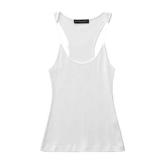 Y/PROJECT INVISIBLE STRAP TANK TOP WHITE
