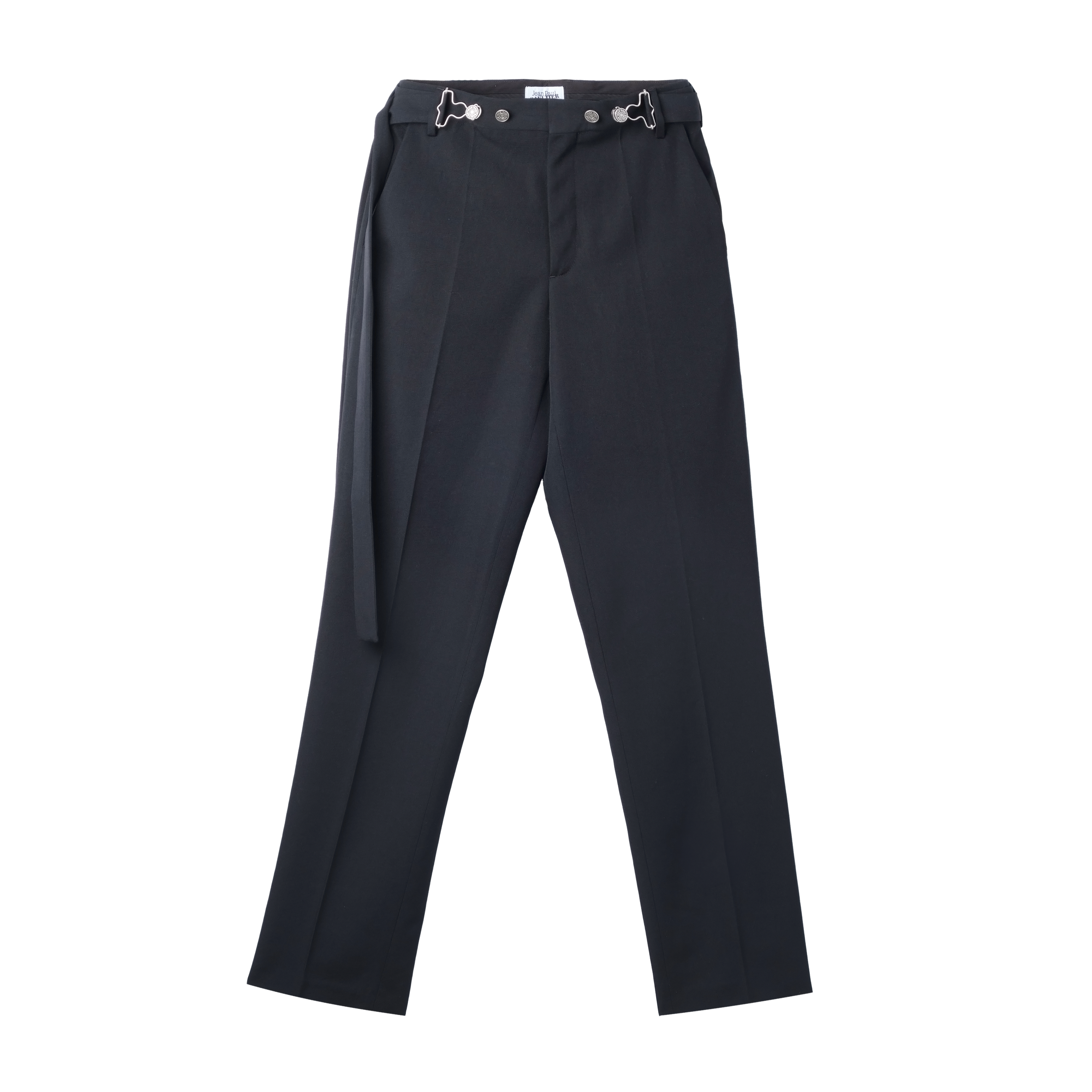 Jean Paul Gaultier Pant With Overall Buckles Detail On Belt Black 7718