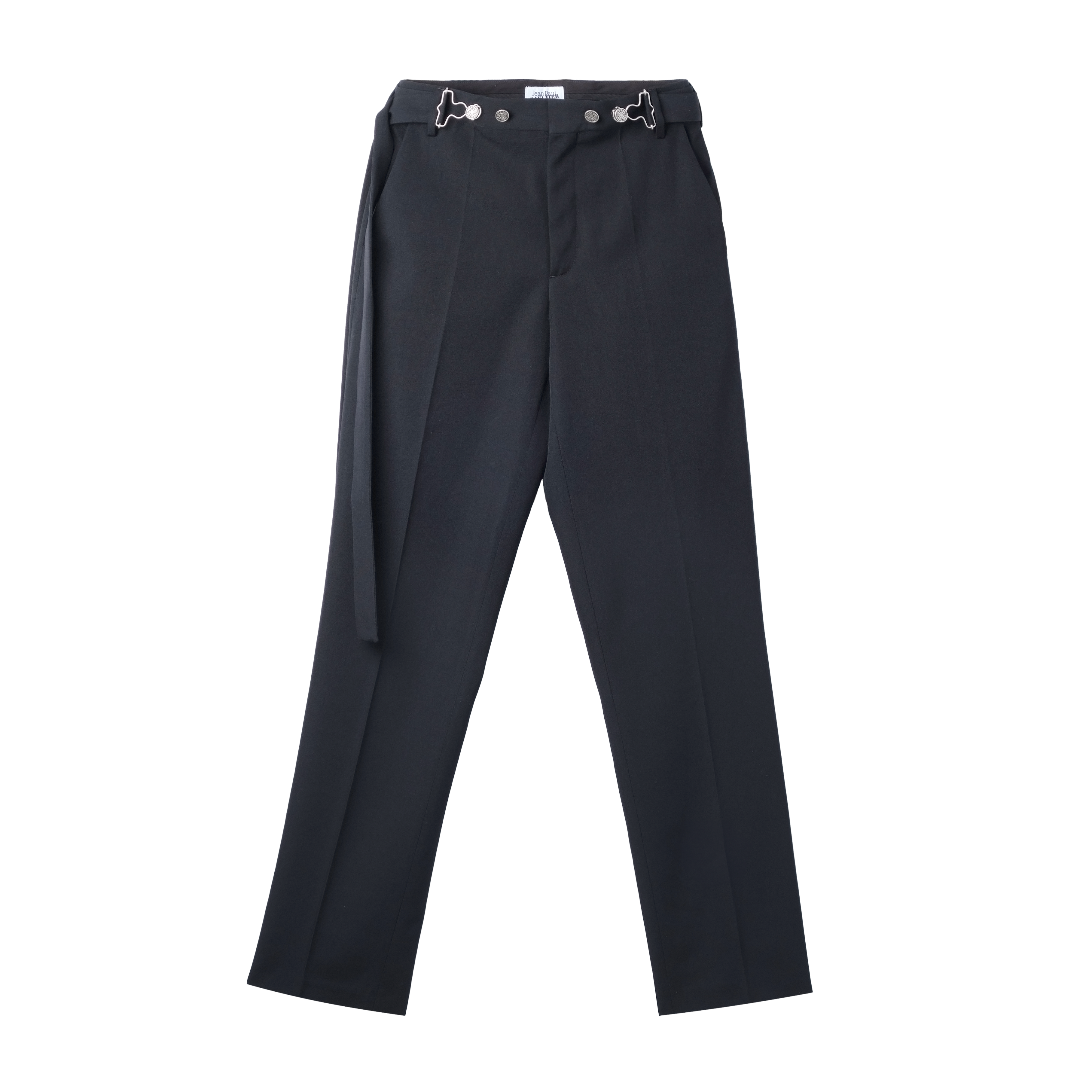 Jean Paul Gaultier Pant With Overall Buckles Detail On Belt Black 7718