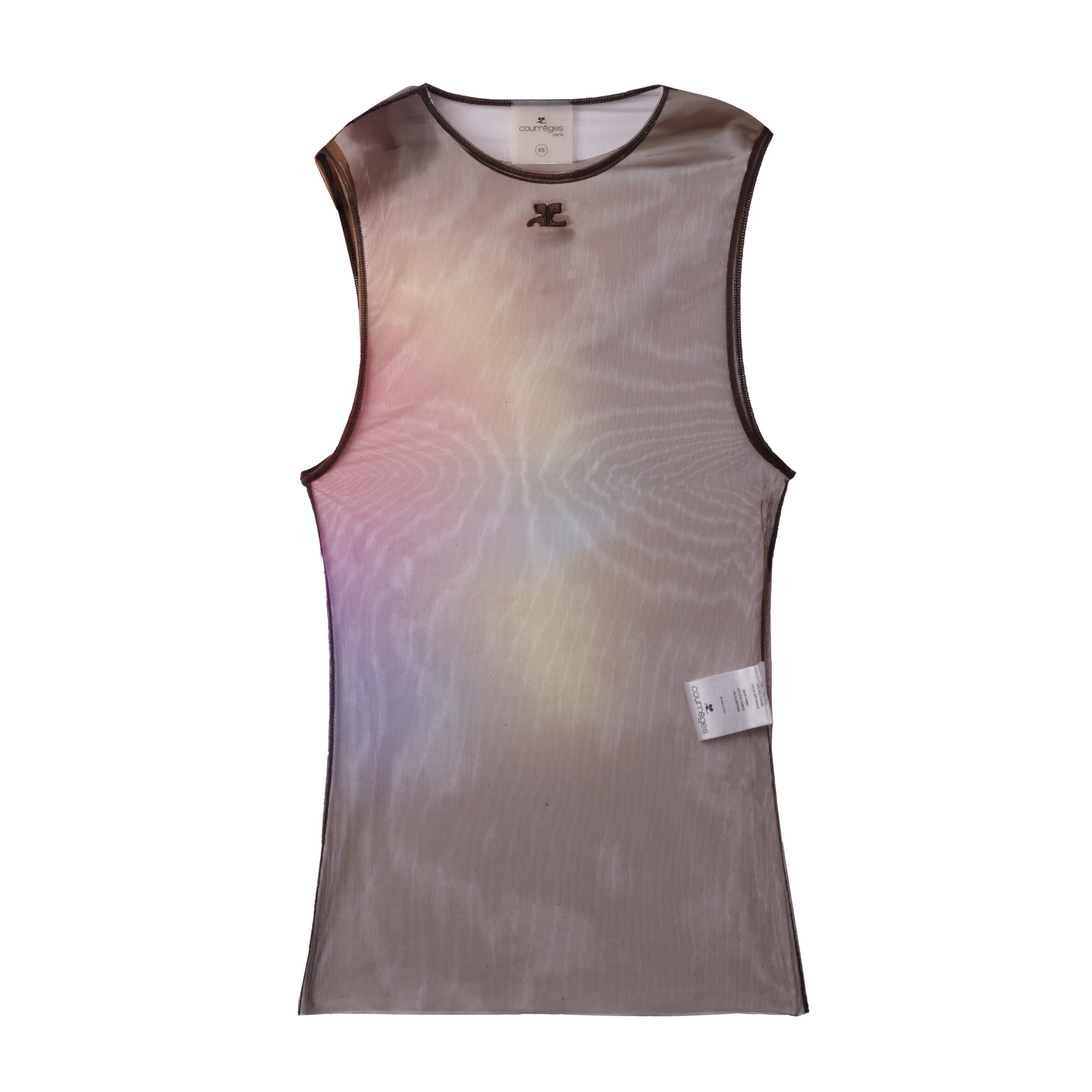 COURREGES SLEEVELESS AURA TULLE TANK TOP MULTI-COLOR