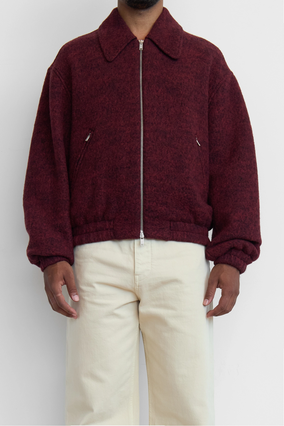 Jil Sander Felted Wool Aviator Bomber Jacket Peach Opal – ESSXNYC