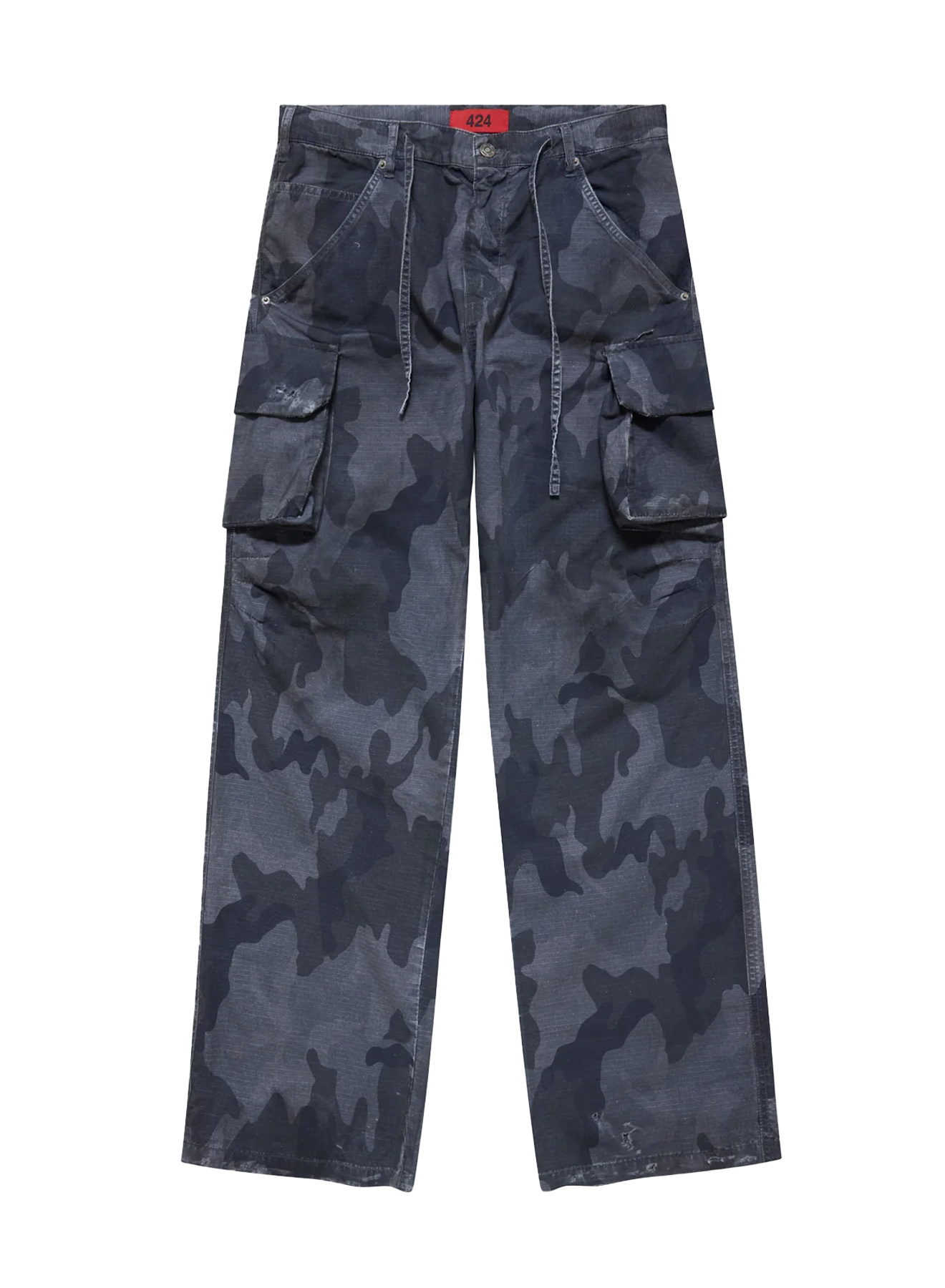 424 Camo Cargo Pants Black