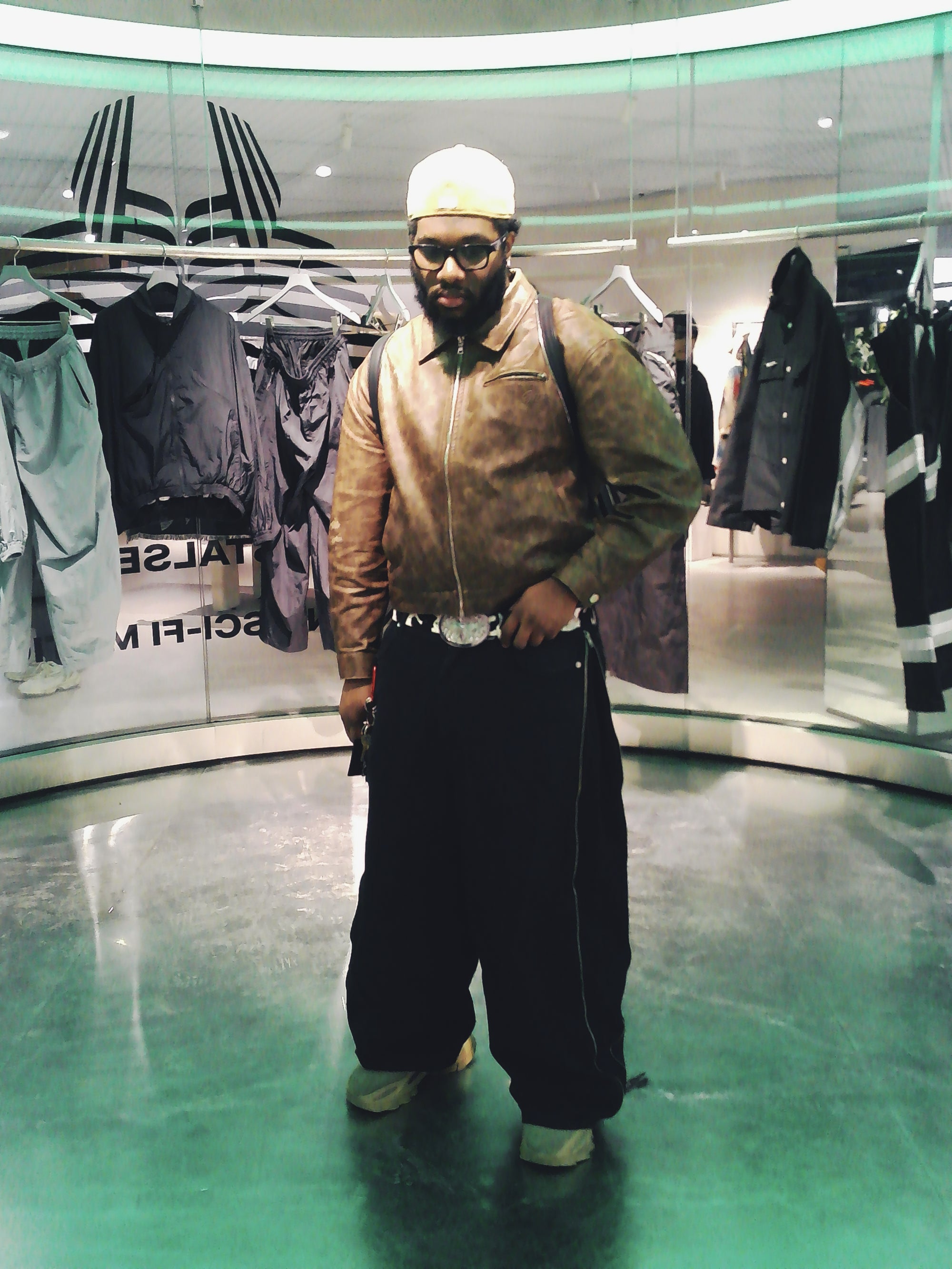 A person wearing incredibly styled clothes from ESSX NYC