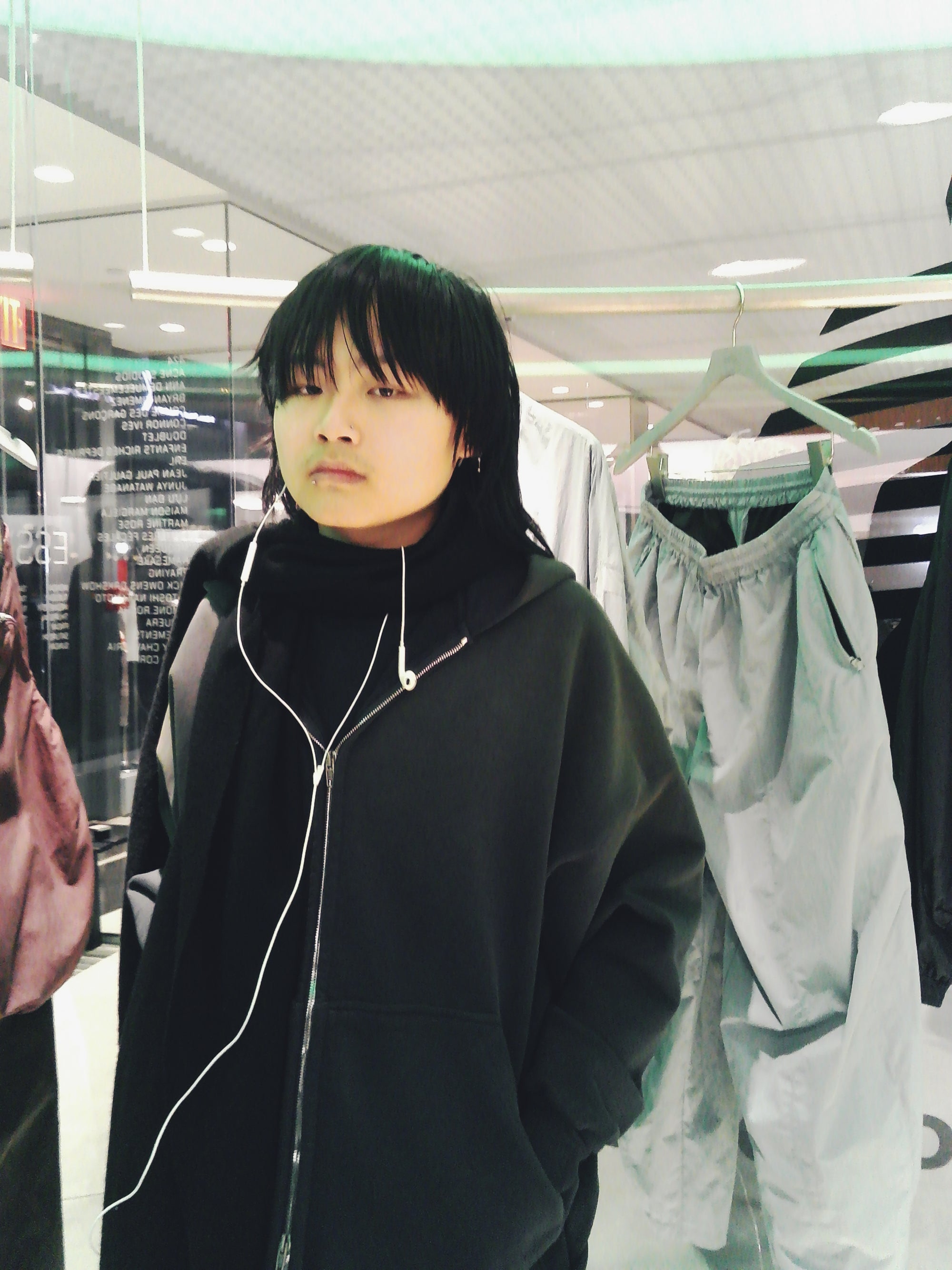 A person wearing incredibly styled clothes from ESSX NYC