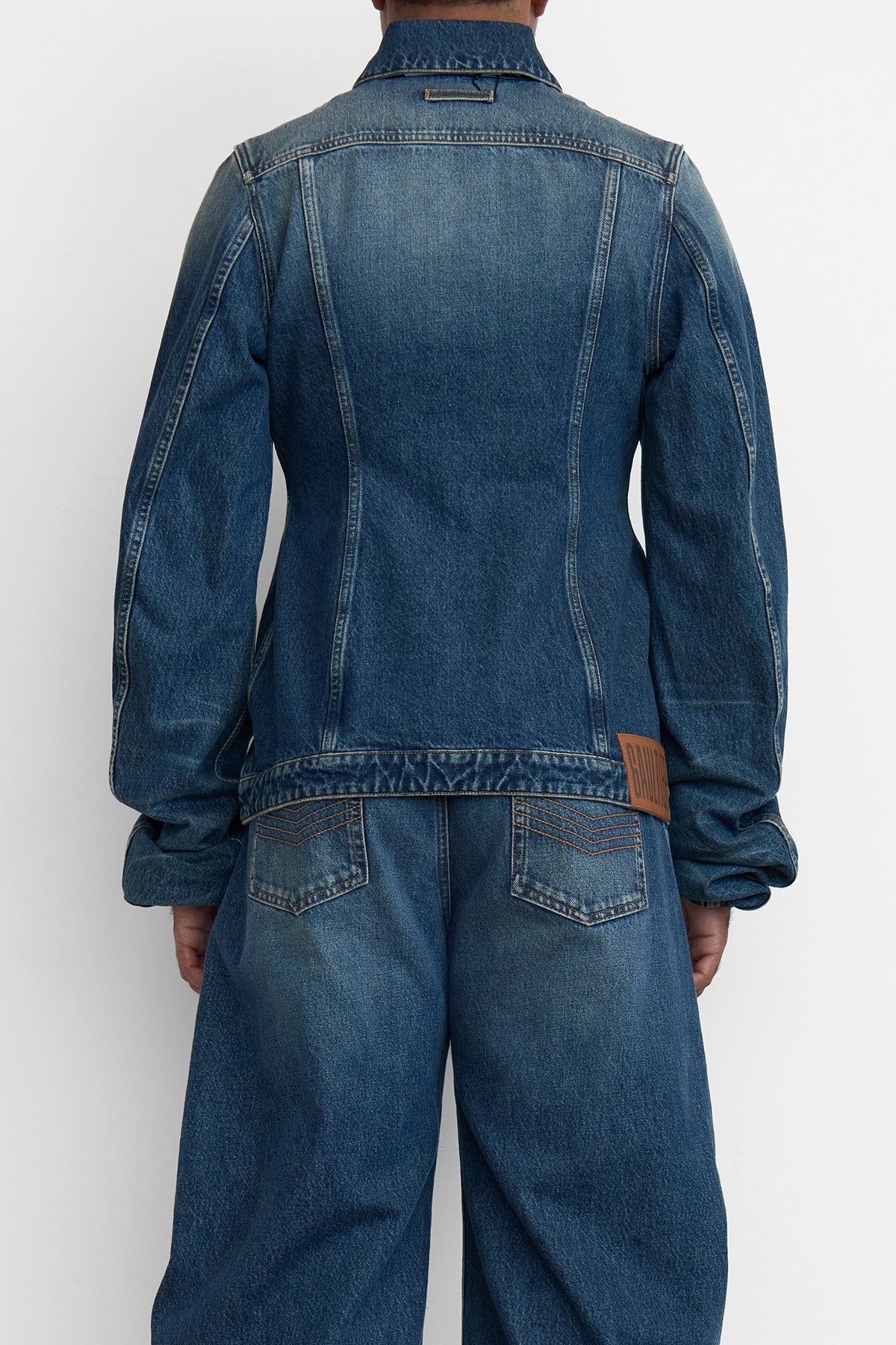 Jean Paul Gaultier Fitted Denim Jacket With Extended Sleeves