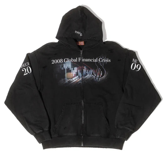 Praying Financial Crisis Destroyed Hoodie Black