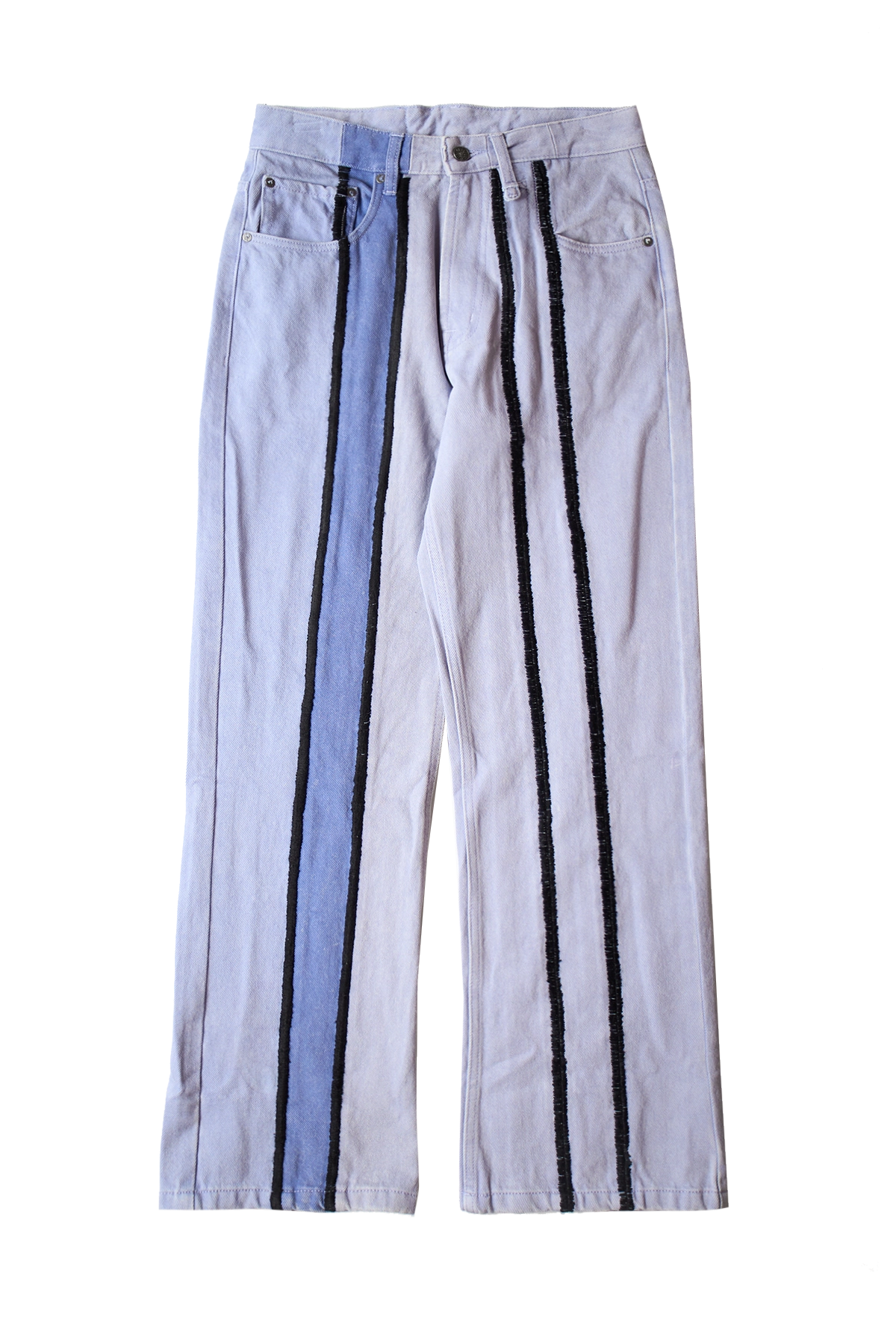 Glass Cypress Blue Panelled Flare Denim