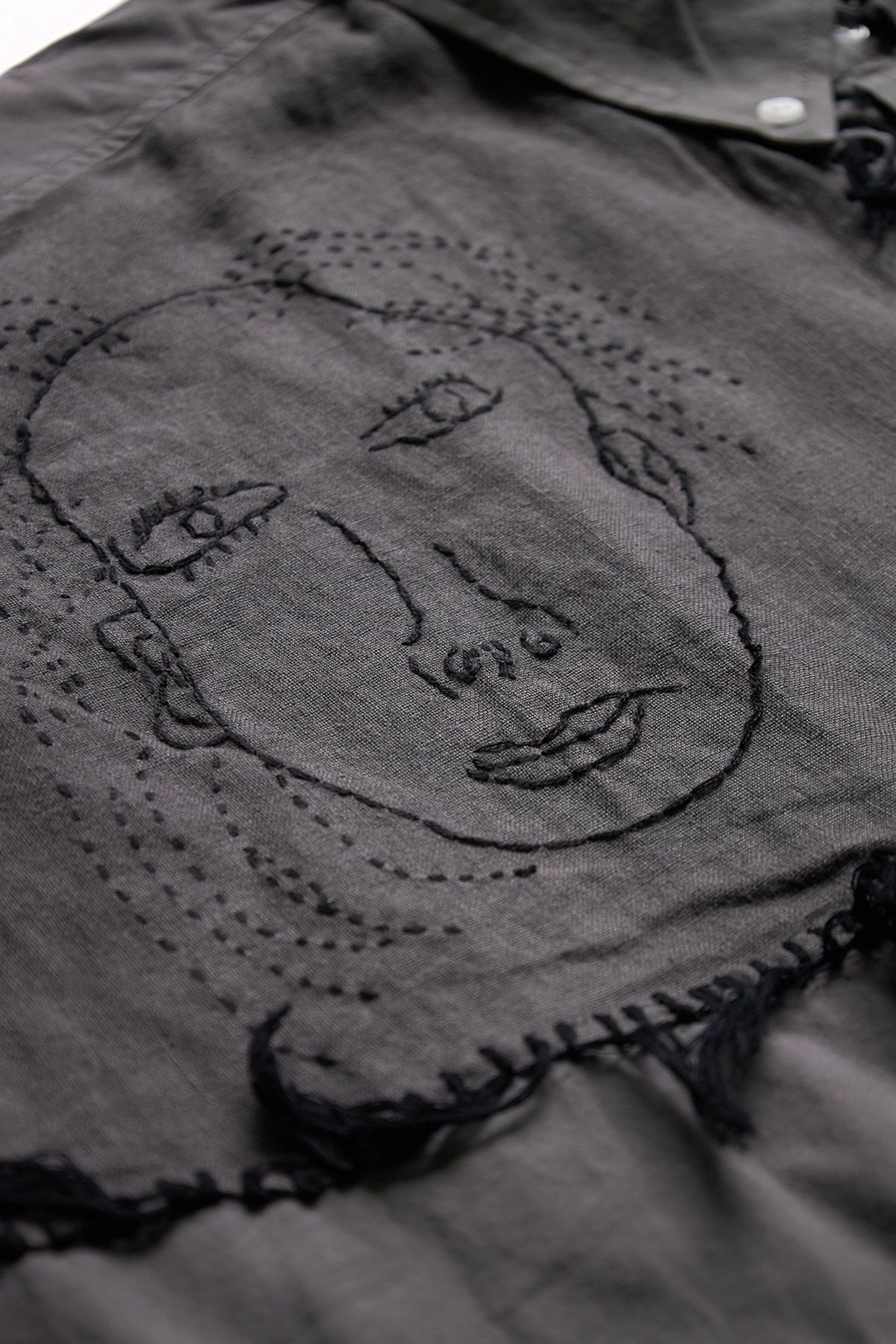 Glass Cypress Faces on Gray Cotton 2