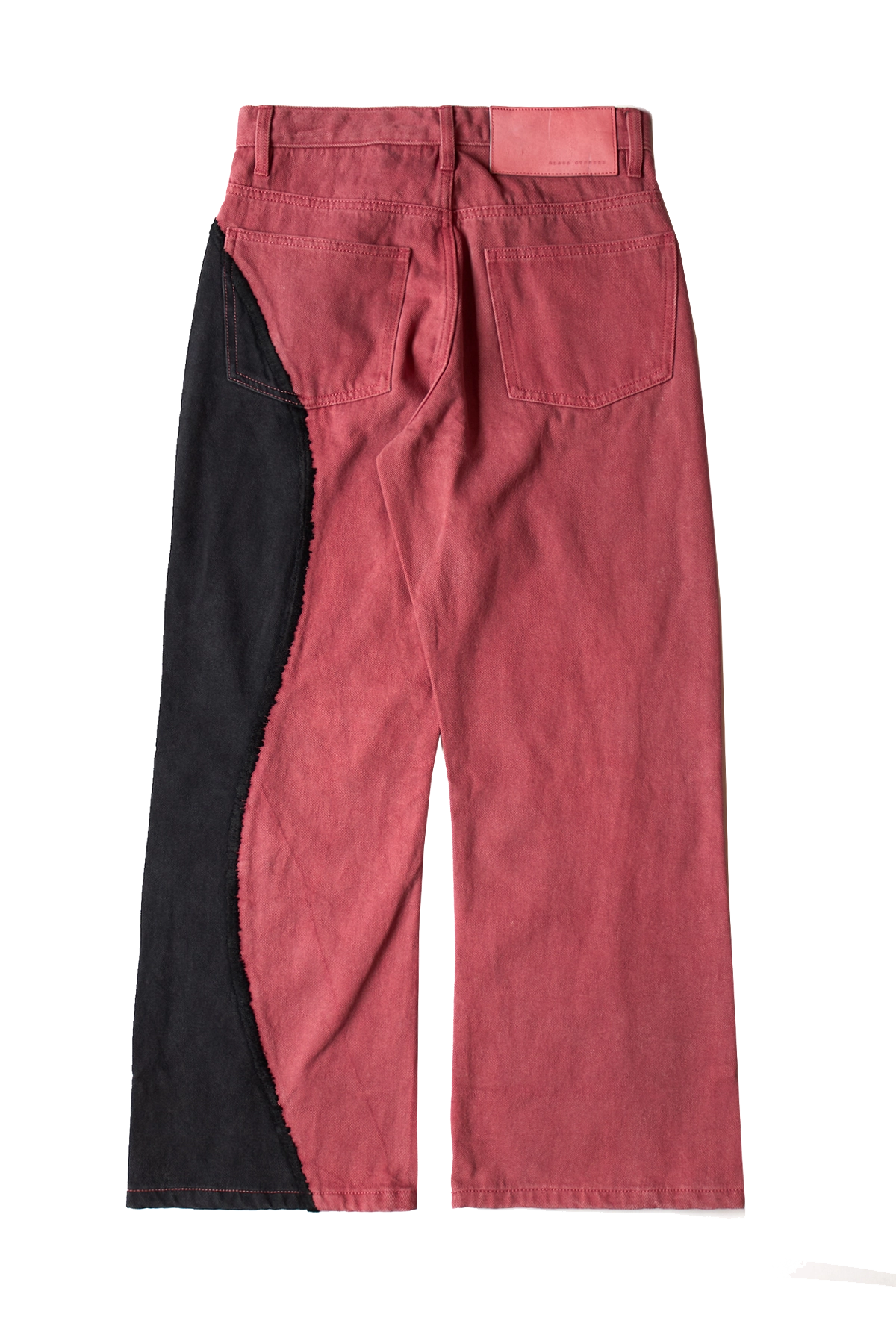 Glass Cypress Red Panelled Flare Denim 1