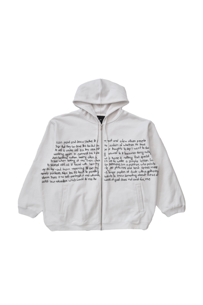 Glass Cypress White Zip Up Hoodie – ESSXNYC