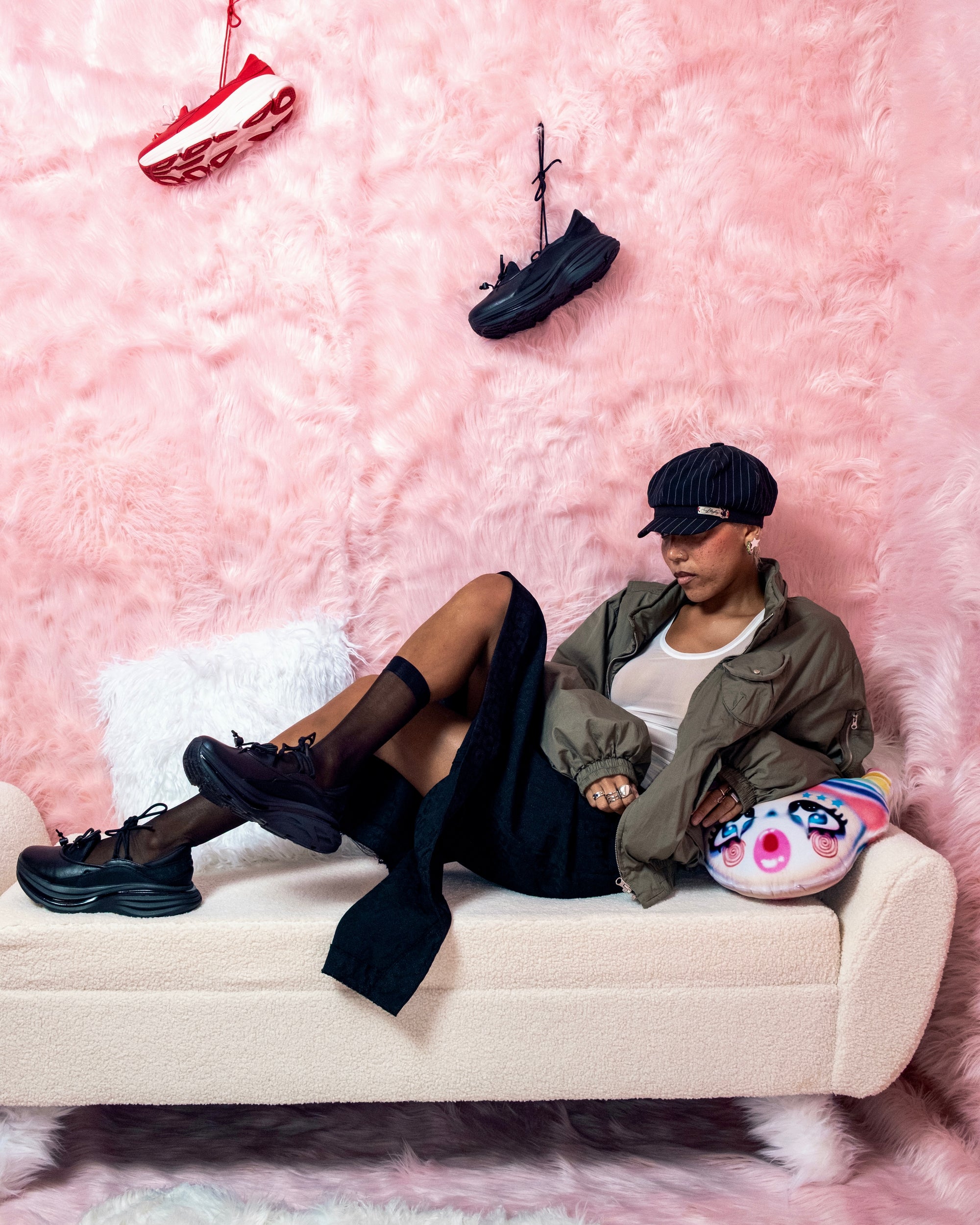 A person wearing incredibly styled clothes from ESSX NYC