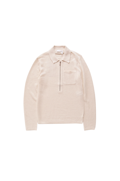Helmut Lang Long Sleeve Zip Polo Sweater Ivory – ESSXNYC