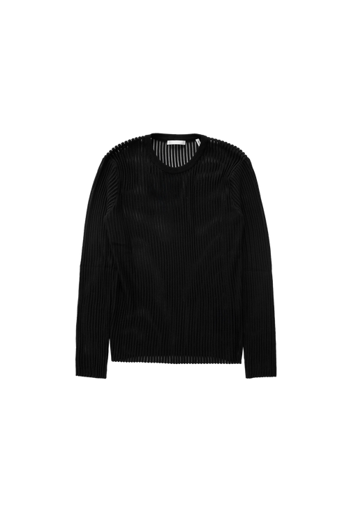 トップス HELMUT LANG mesh knit Helmut Lang Shadow Striped Mesh Sweater Black – ESSXNYC