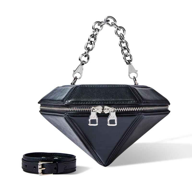 Aleali May X Sheron Barber Carbon Diamond Black Hand Bag 6624