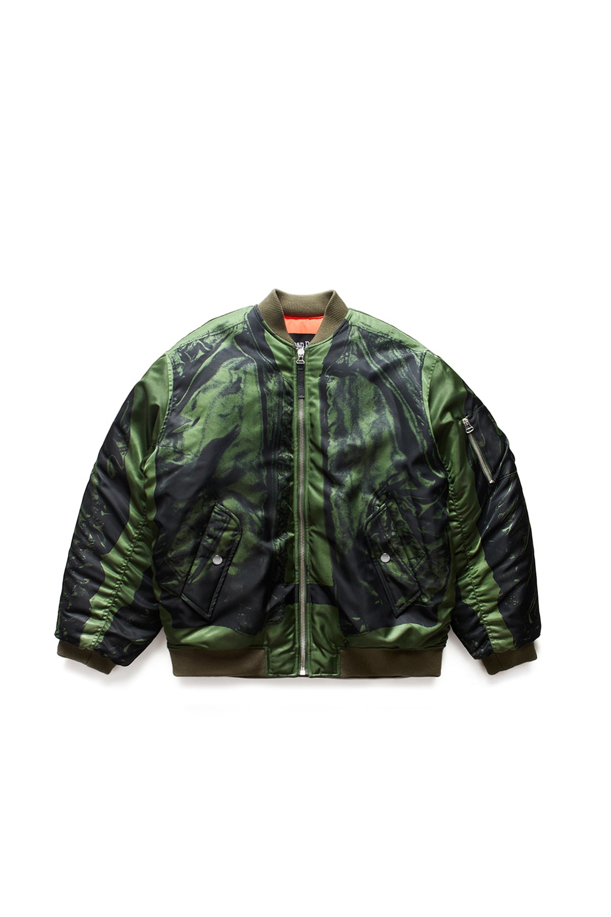 Jean Paul Gaultier Nylon Bomber Printed Trompe L'Oeil Bomber Green 11400