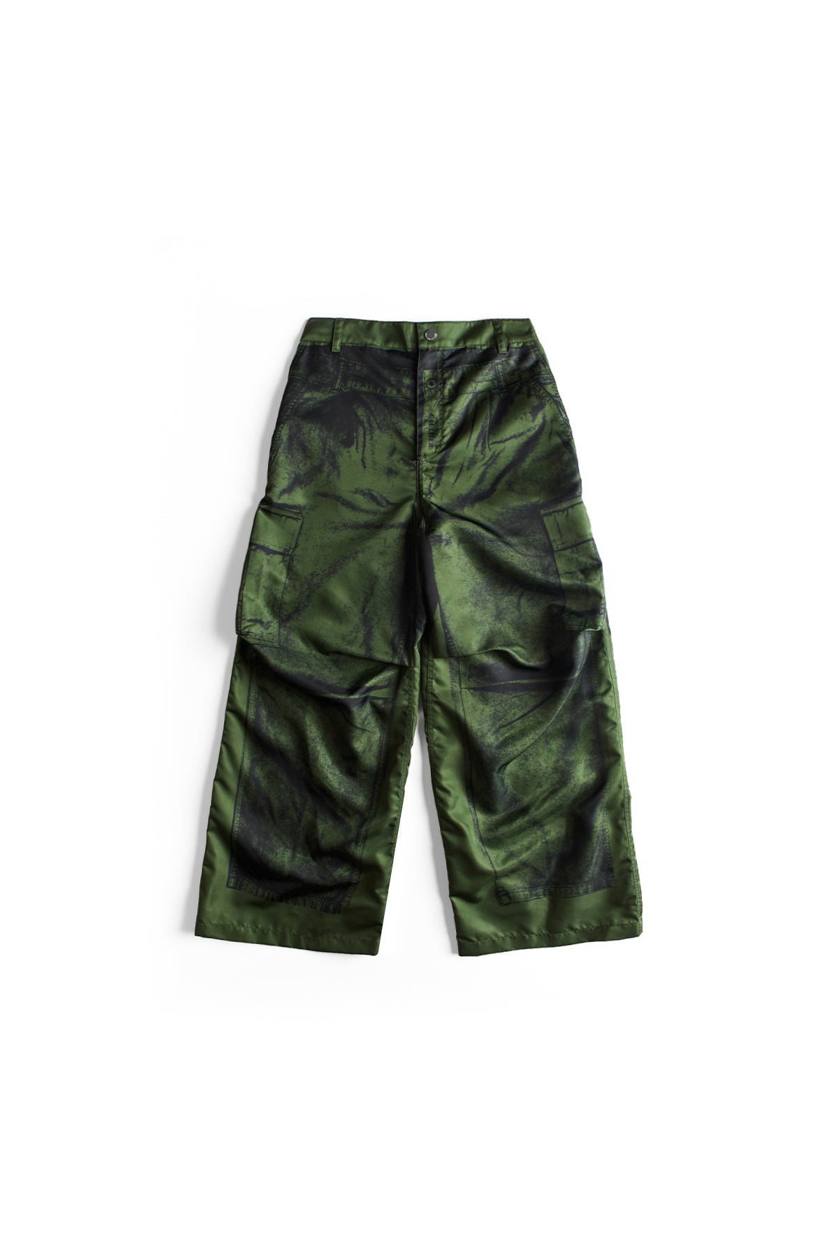 Jean Paul Gaultier Nylon Cargo Pant Printed Trompe L'Oeil Pant Green 11407