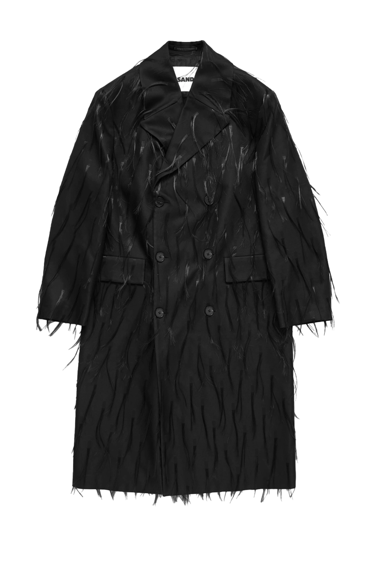 Jil Sander Spaced Out Nylon Fur Coat Black