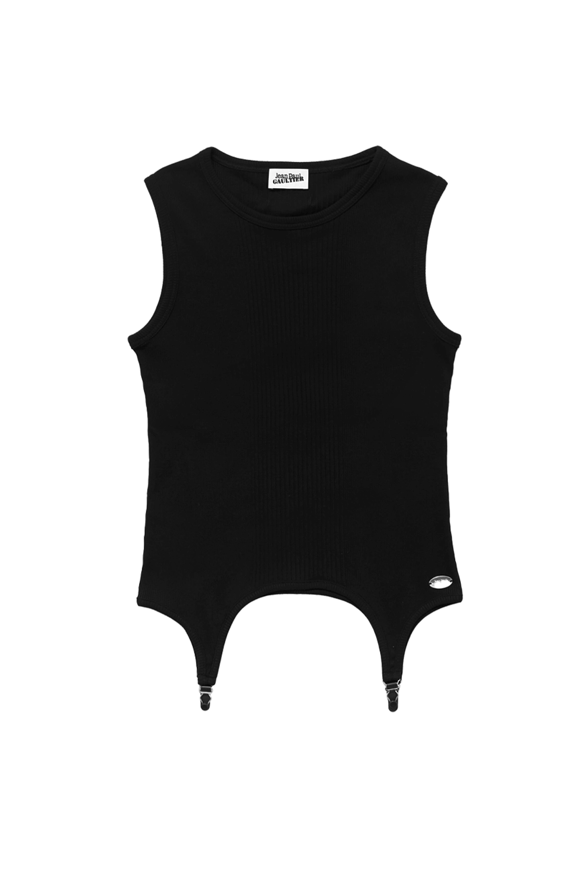 Jean Paul Gaultier "The Garter" Ribbed Tank Top Black