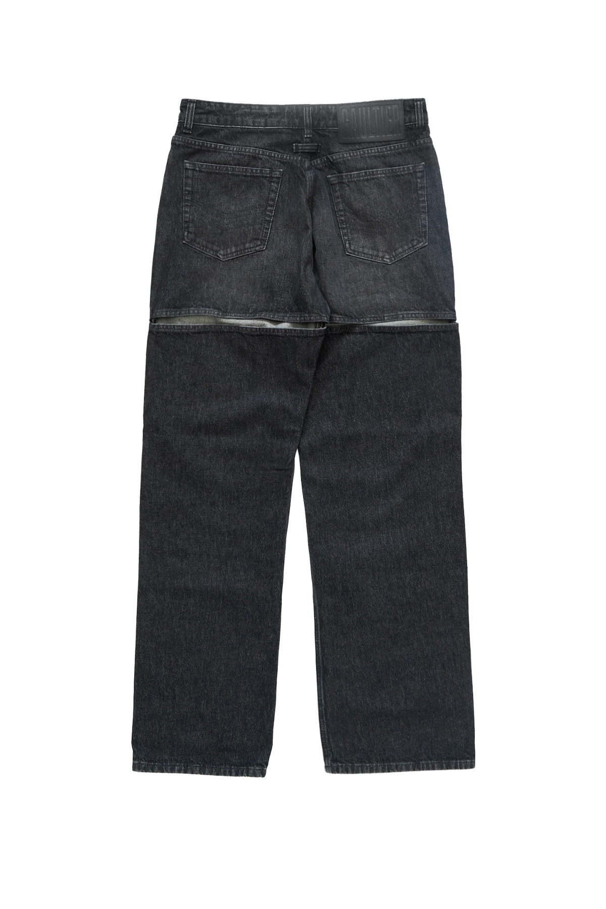 Jean Paul Gaultier Denim Trouser With Cut Out On The Back And Workwear Details Vintage Black