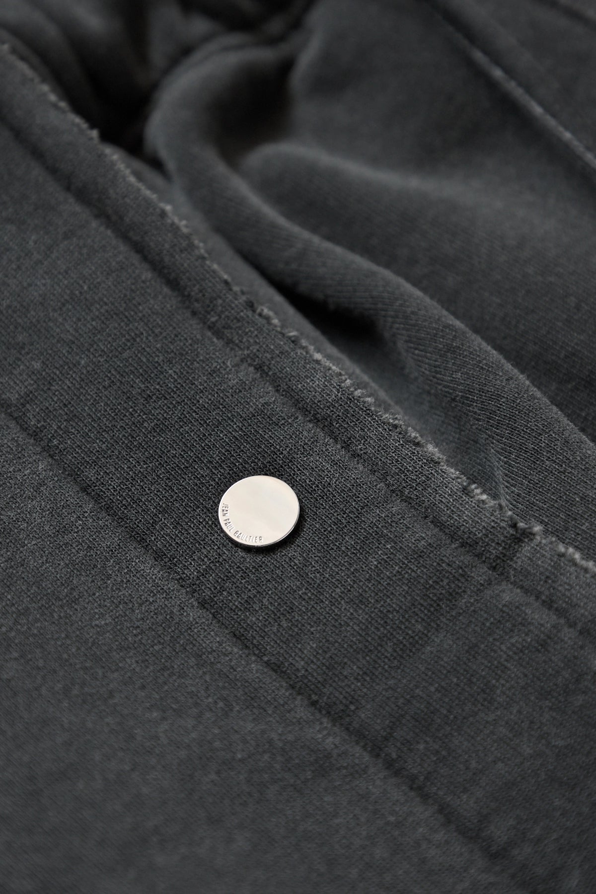 Jean Paul Gaultier Washed French Terry Jogging With Detachable Scarf Printed "Jpg Laurier Stamp" Logo Black