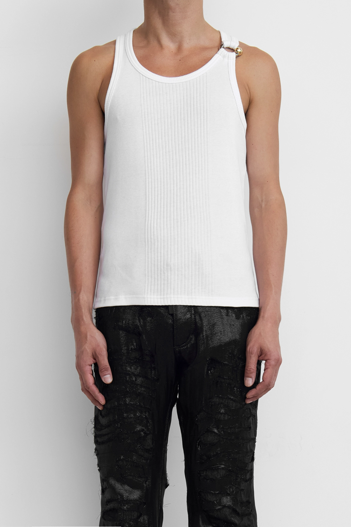 Jean Paul Gaultier 'The Piercing' Detail Tank Top White Jean Paul Gaultier 'The Piercing' Detail Tank Top White