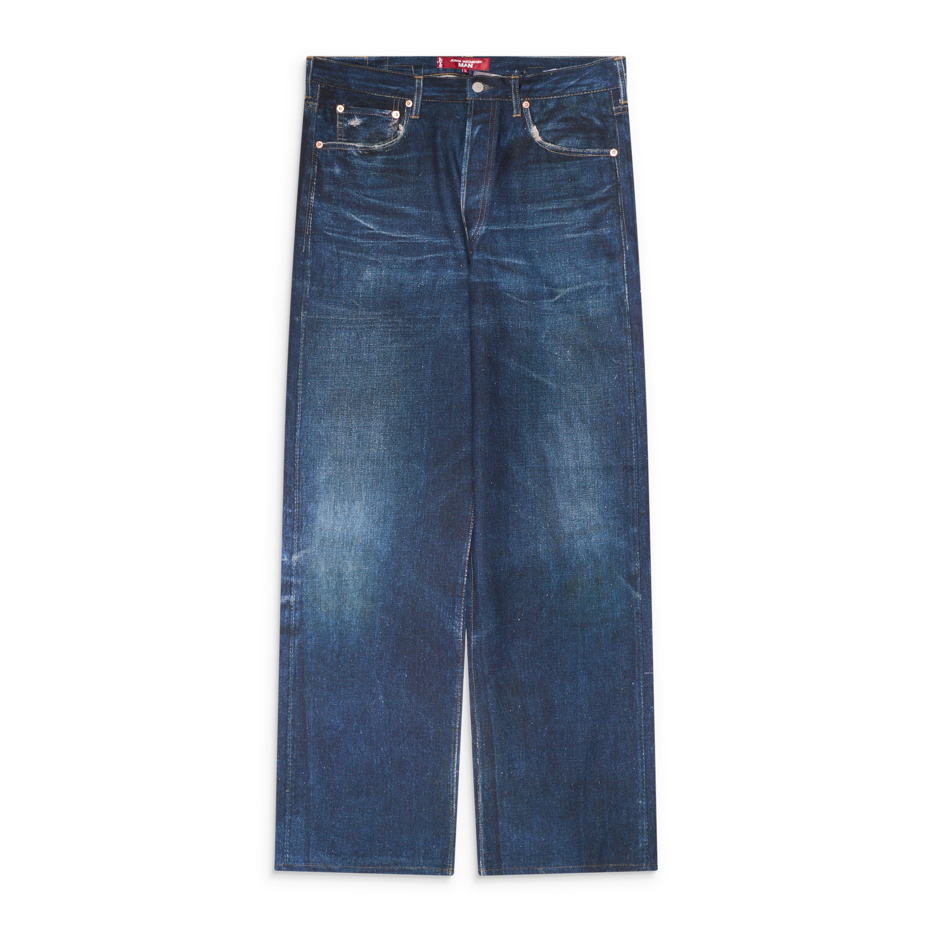 Junya Watanabe Printed Linen Trousers Blue