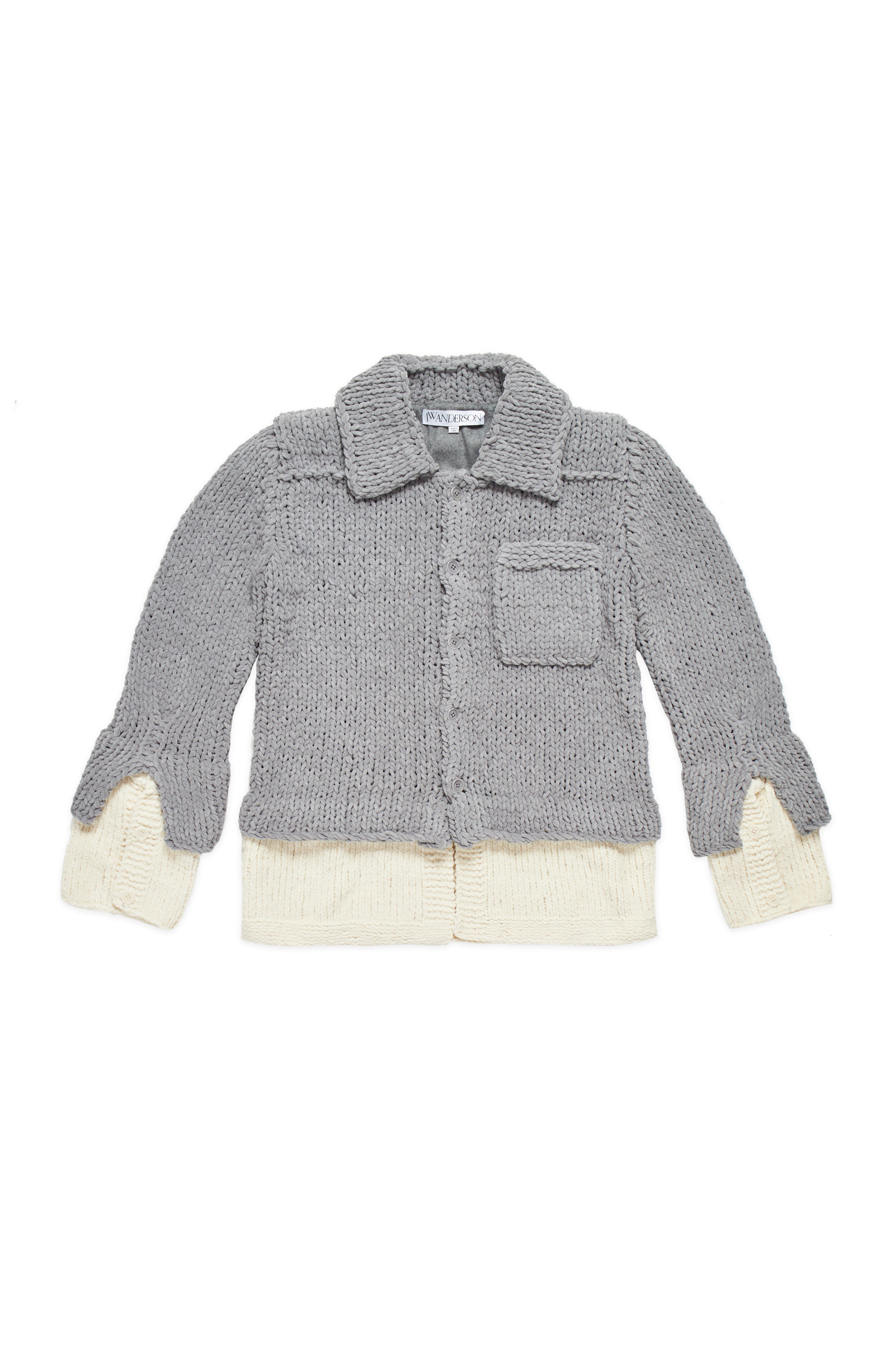 JW ANDERSON Hand Knit Layered Overshirt Sweater