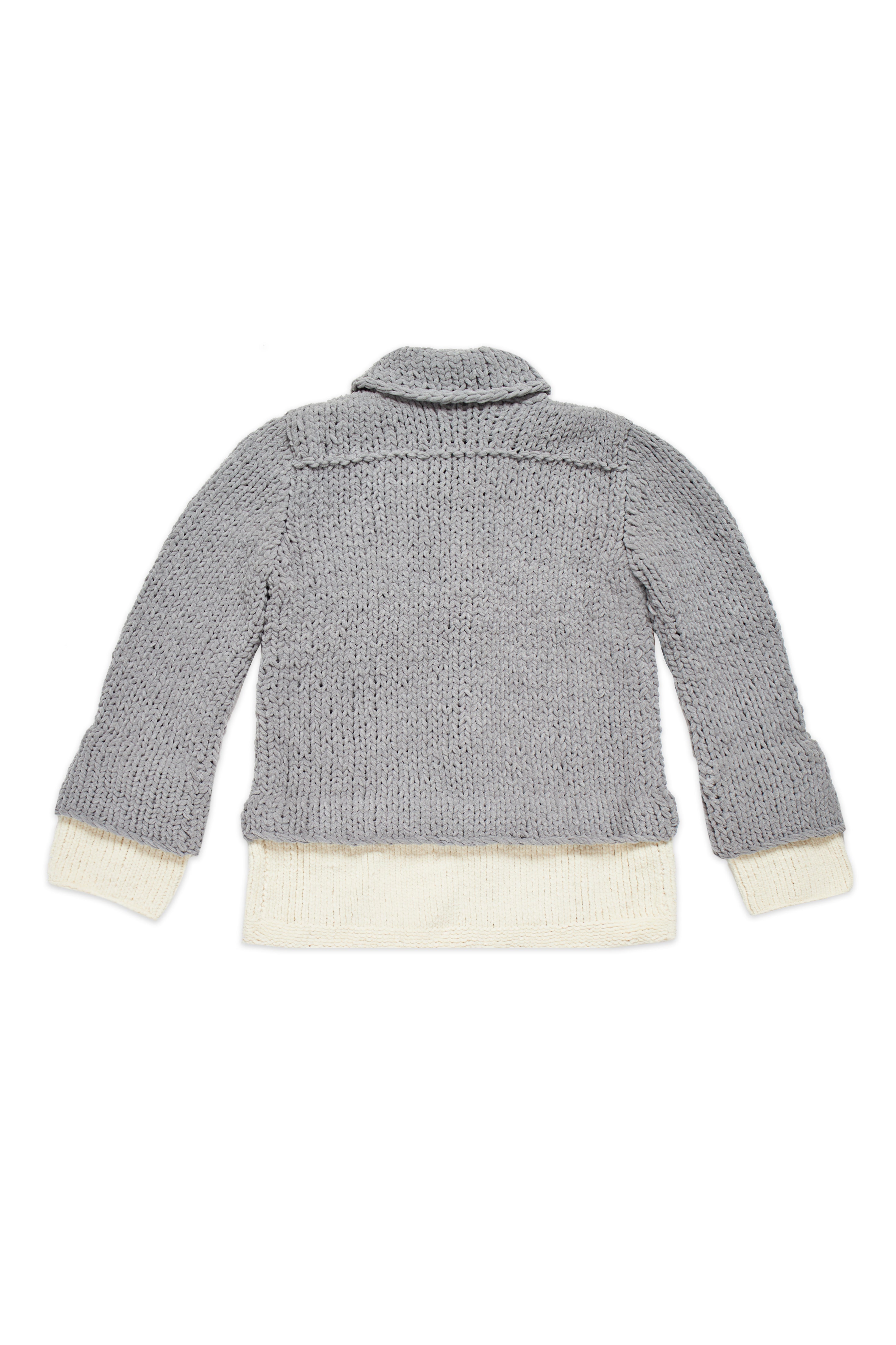 JW ANDERSON HAND KNIT LAYERED OVERSHIRT SWEATER GREY